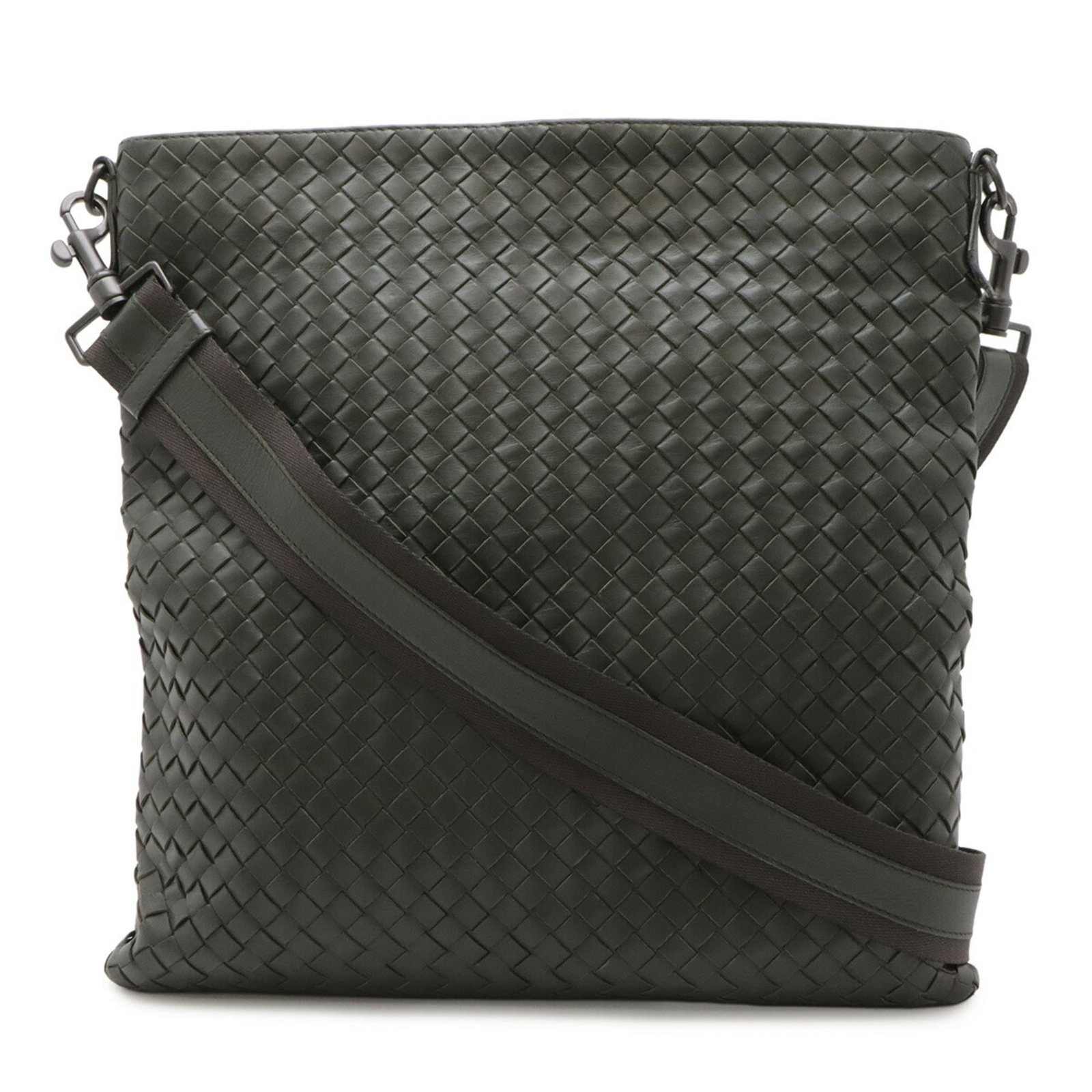 Bottega Veneta Shoulder Bag Leather: Bottega Veneta Shoulder Bag Leather The Bottega Veneta Shoulder Bag Leather is a timeless piece, characterized by its classic khaki leather color and understated hook closure. Measuring 34cm x 33cm x 
