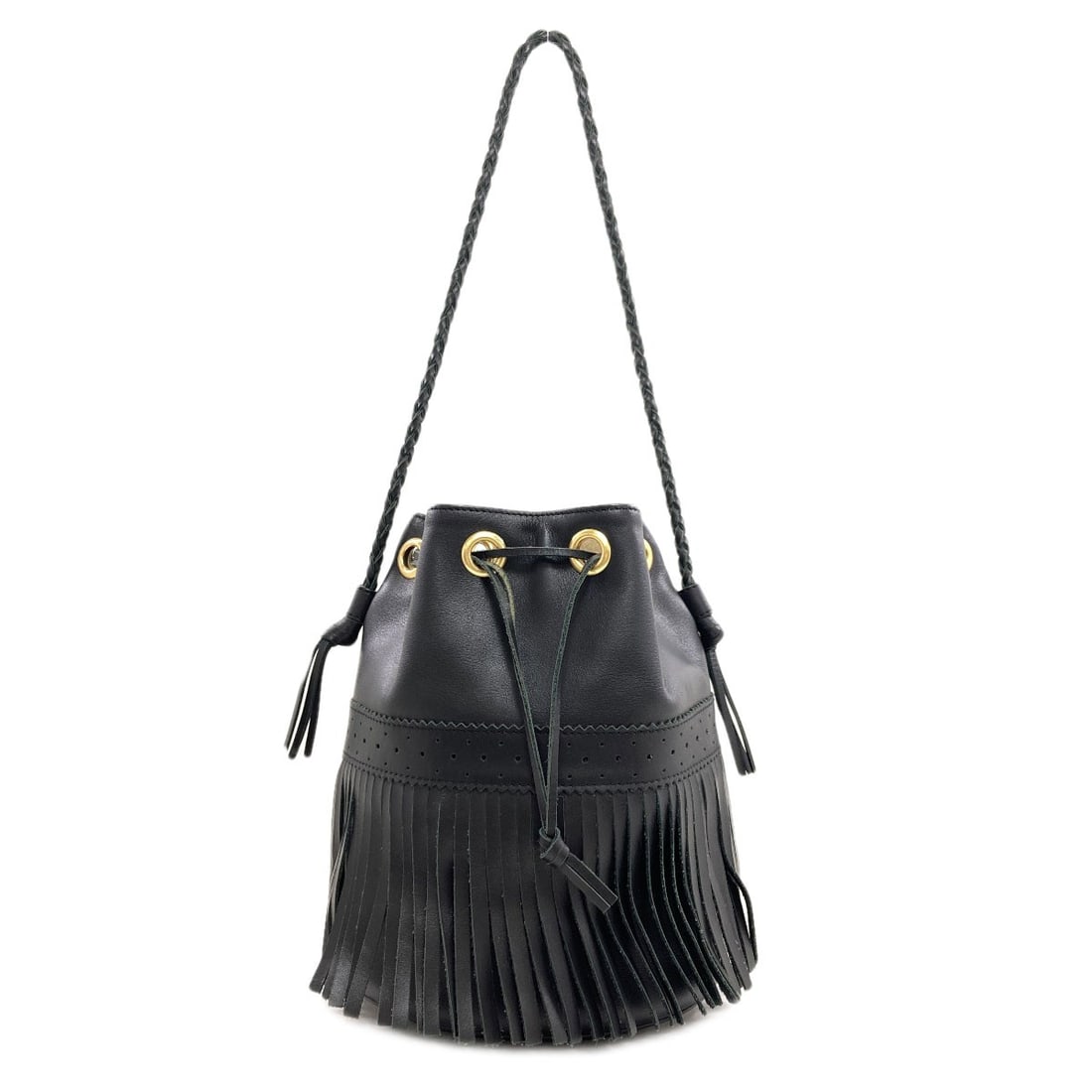 Calf Fringe Handbag Carnival Davidson J&M: Calf Fringe Handbag Carnival Davidson J&M Calf fringe details add a unique touch to this black handbag from J&M Davidson. The bag's 9.6-inch height and 7.9-inch depth provide ample space for everyday