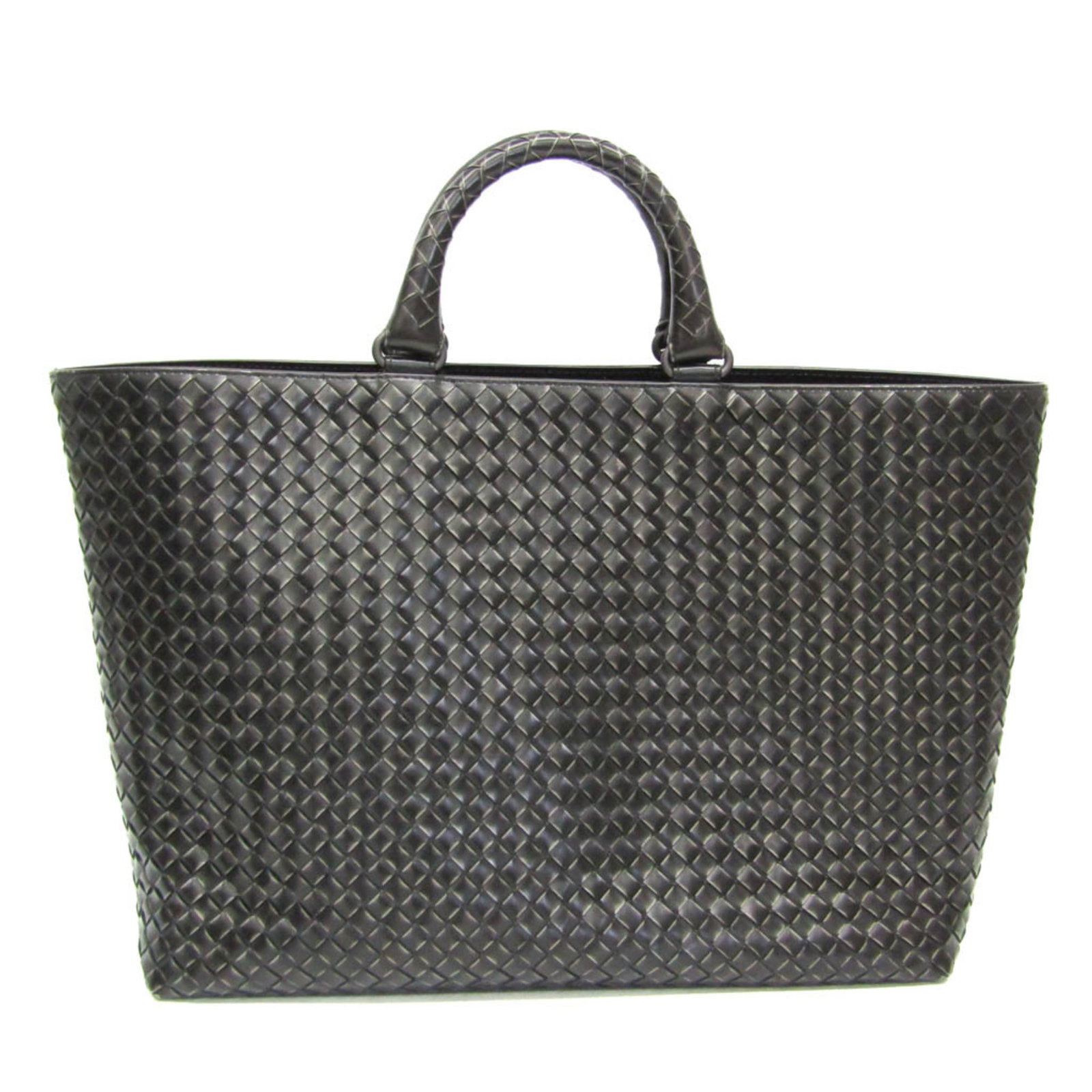 Veneta Leather Handbag: Veneta Leather Handbag Bottega Veneta's Intrecciato leather handbag boasts a sleek black design with a pasted leather finish, featuring a zipper pocket, phone holder, and open pocket for added