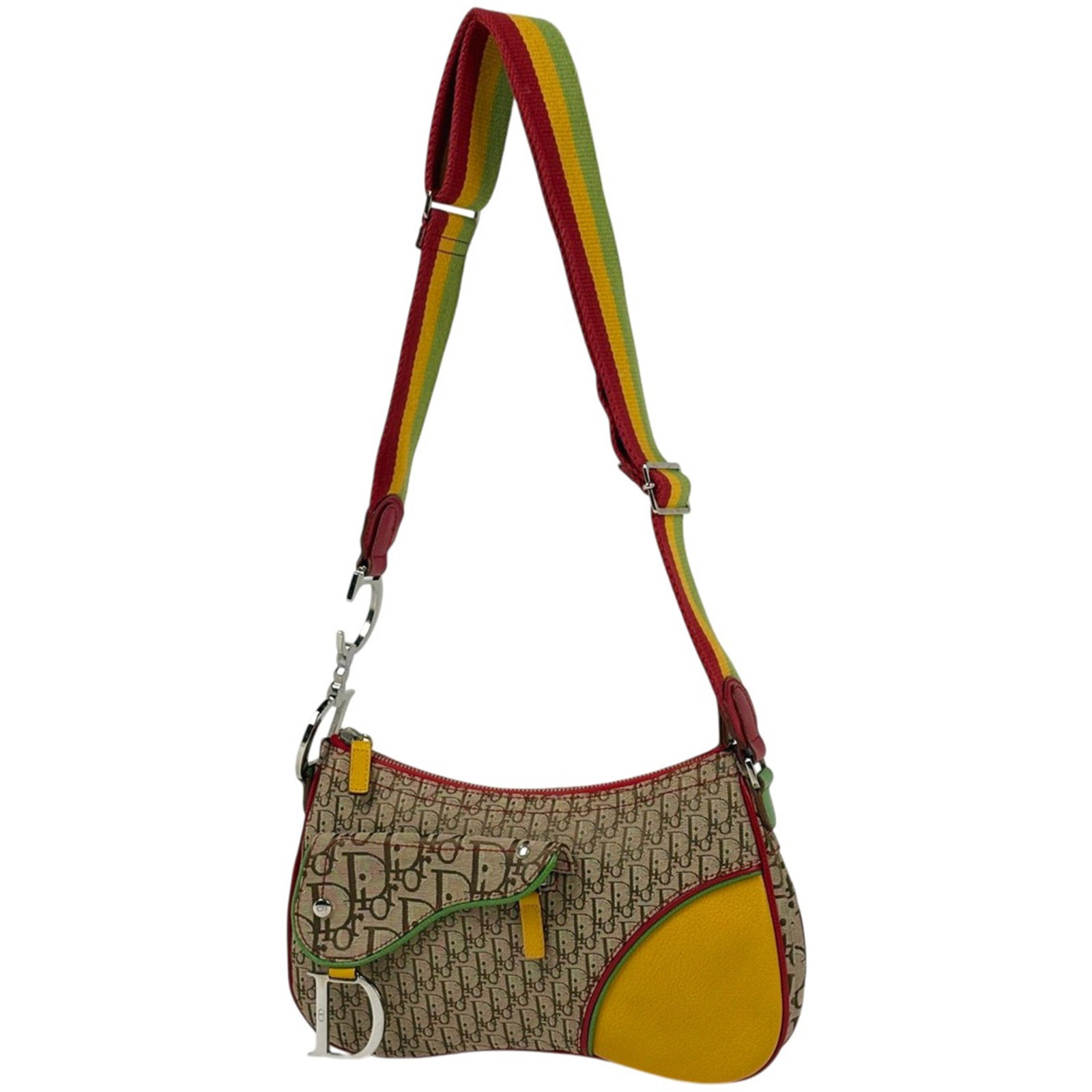 Canvas Leather Saddle Bag Shoulder Bag Christian Dior: Canvas Leather Saddle Bag Shoulder Bag Christian Dior Canvas Leather Saddle Bag Shoulder Bag Christian Dior - A stylish and versatile shoulder bag with a unique saddle bag design, crafted from