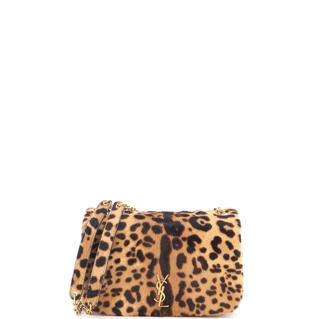Saint Laurent Jamie Pony Hair Mini 4.3 Shoulder Bag Printed: Saint Laurent Jamie Pony Hair Mini 4.3 Shoulder Bag Printed Pony hair mini shoulder bag with a printed design, featuring a brown exterior and burgundy leather interior, gold hardware, and a 10" strap