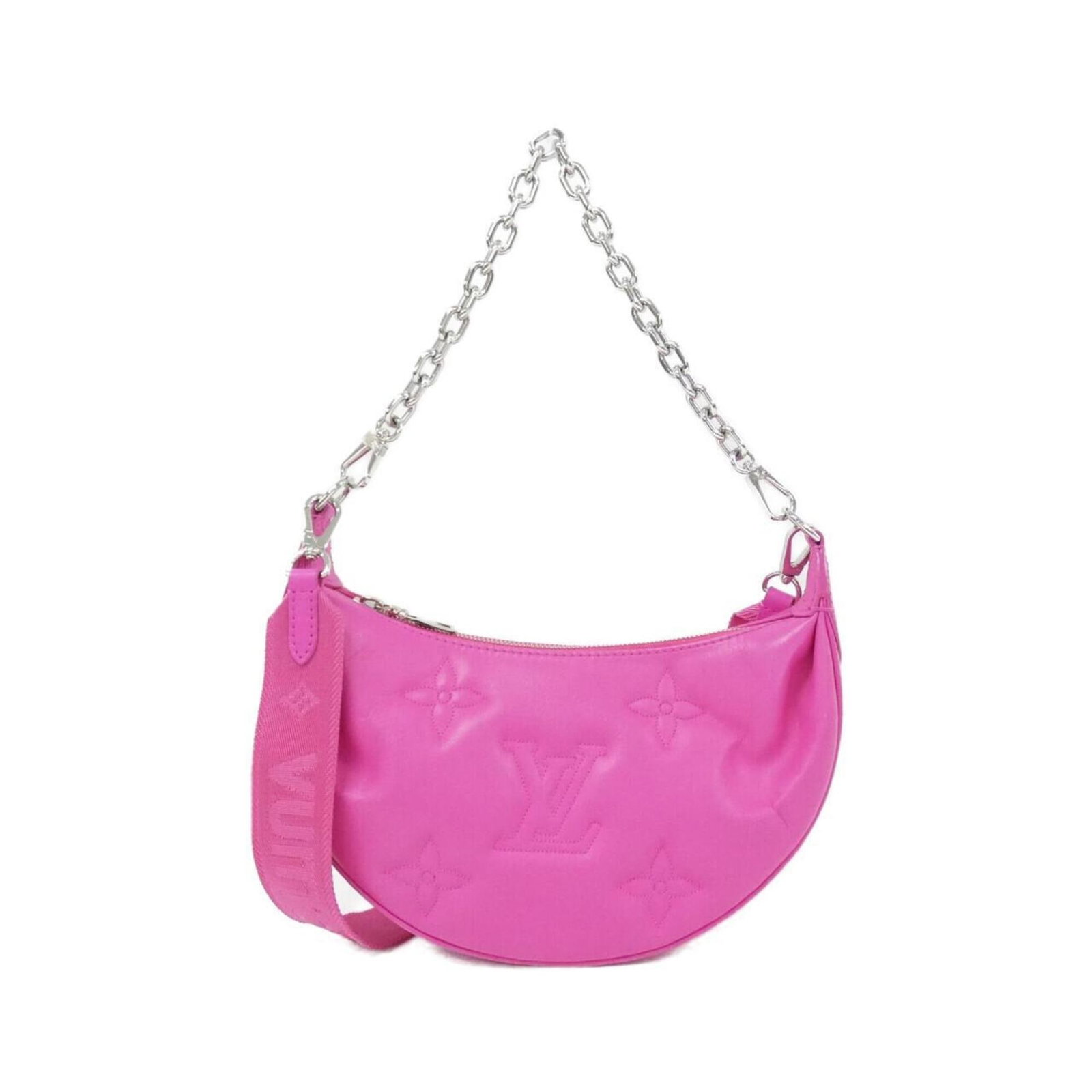 Shoulder Bag Leather Louis Vuitton: Shoulder Bag Leather Louis Vuitton Pink Leather Louis Vuitton Shoulder Bag with Calfskin Material, Measuring 16cm x 27cm x 7cm. This stylish shoulder bag features a signature Louis Vuitton design and