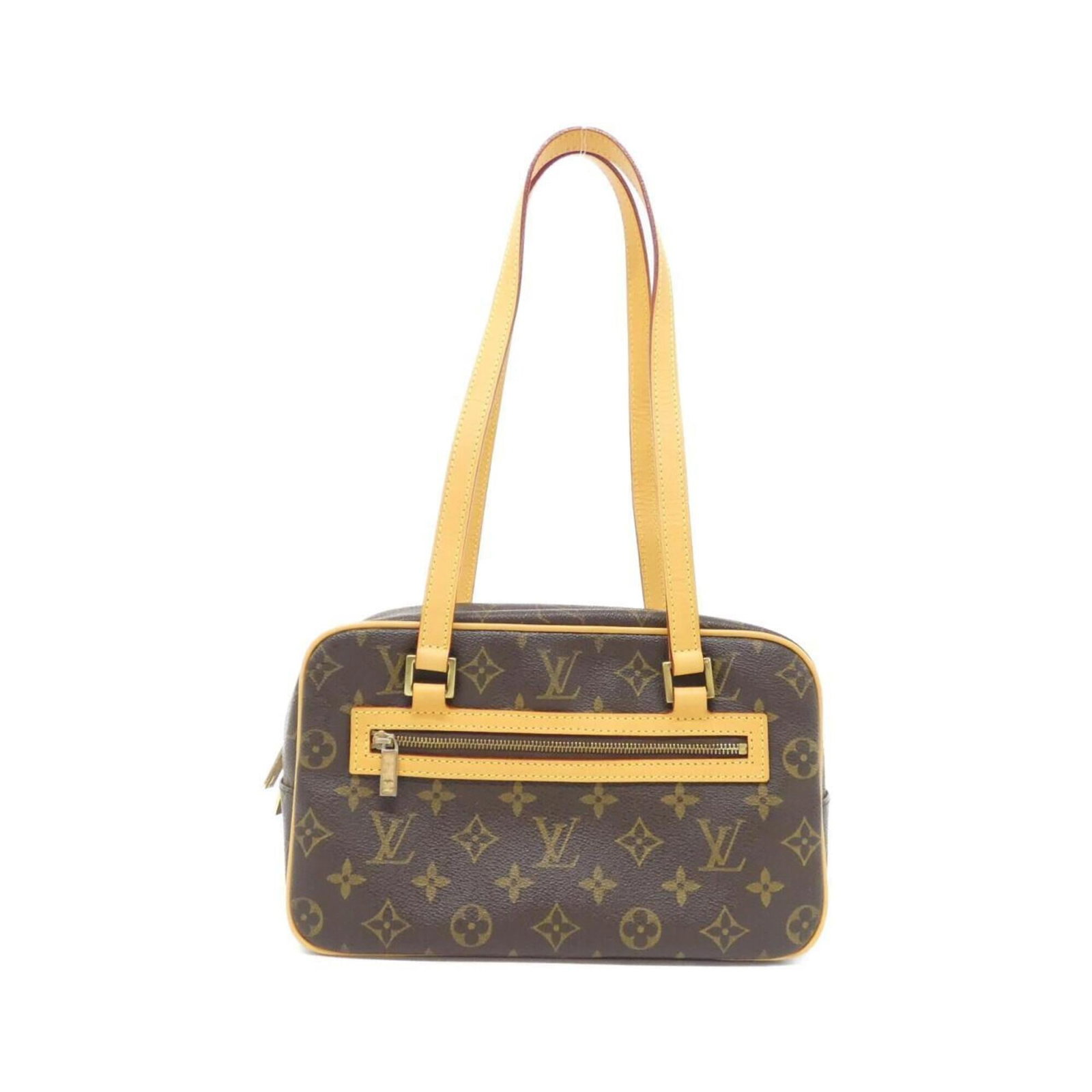 Canvas Coated Louis Vuitton Shoulder Bag: Canvas Coated Louis Vuitton Shoulder Bag Marron coated canvas and gold hardware make this Louis Vuitton shoulder bag a stylish and sophisticated accessory. Measuring 16cm x 25cm x 11cm, it features a 