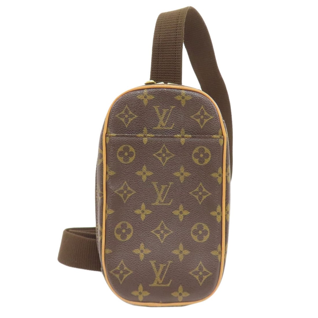 Body Bag Monogram Canvas Louis Vuitton M51870 Pochette Gange: Body Bag Monogram Canvas Louis Vuitton M51870 Pochette Gange Brown Monogram Canvas Body Bag with Louis Vuitton M51870 Pochette Gange Style. This body bag features a signature and is made from monogram