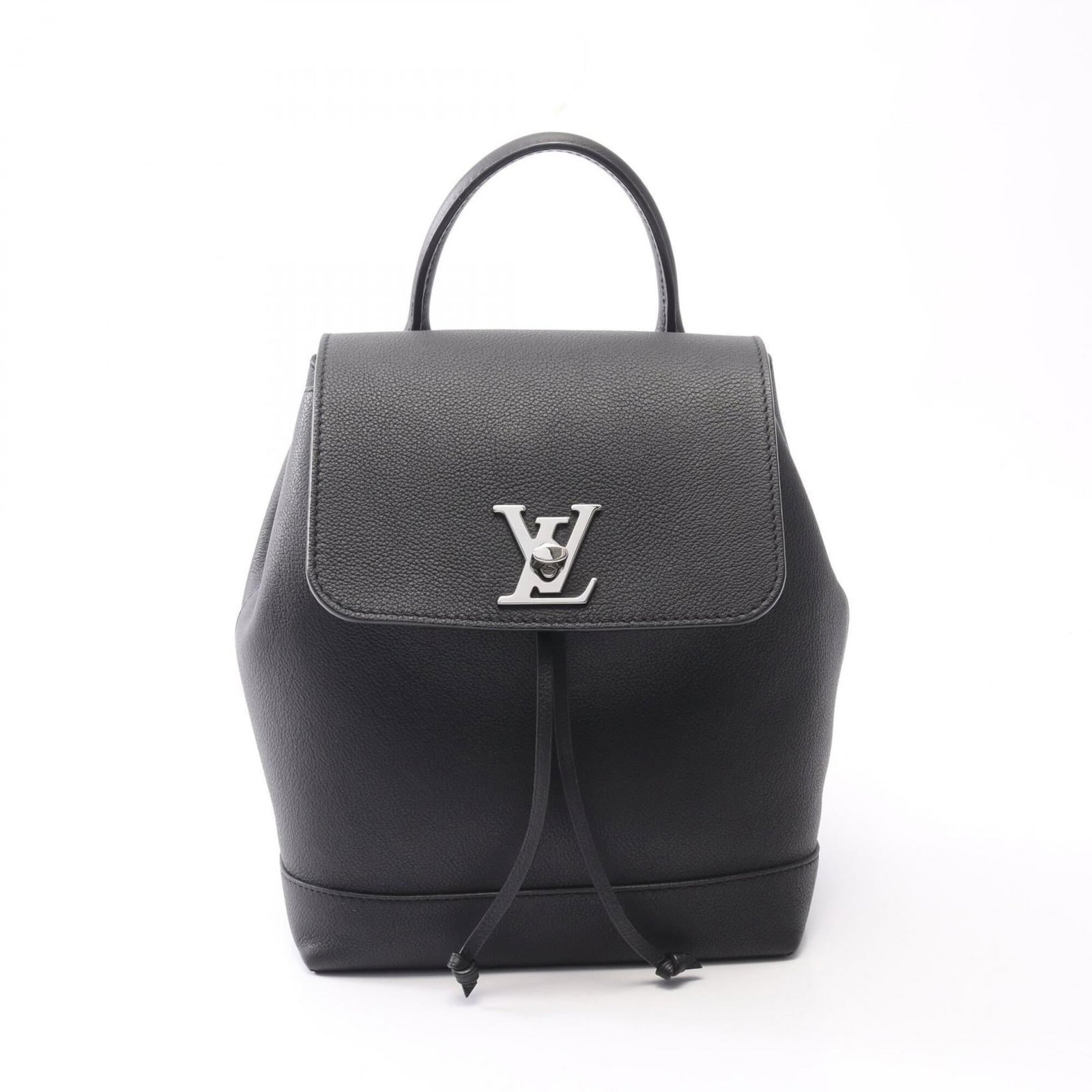 Louis Vuitton Handbag Leather Backpack: Louis Vuitton Handbag Leather Backpack Taurillon leather construction adds a touch of sophistication to this sleek Louis Vuitton backpack, featuring a classic black design that exudes timeless eleganc