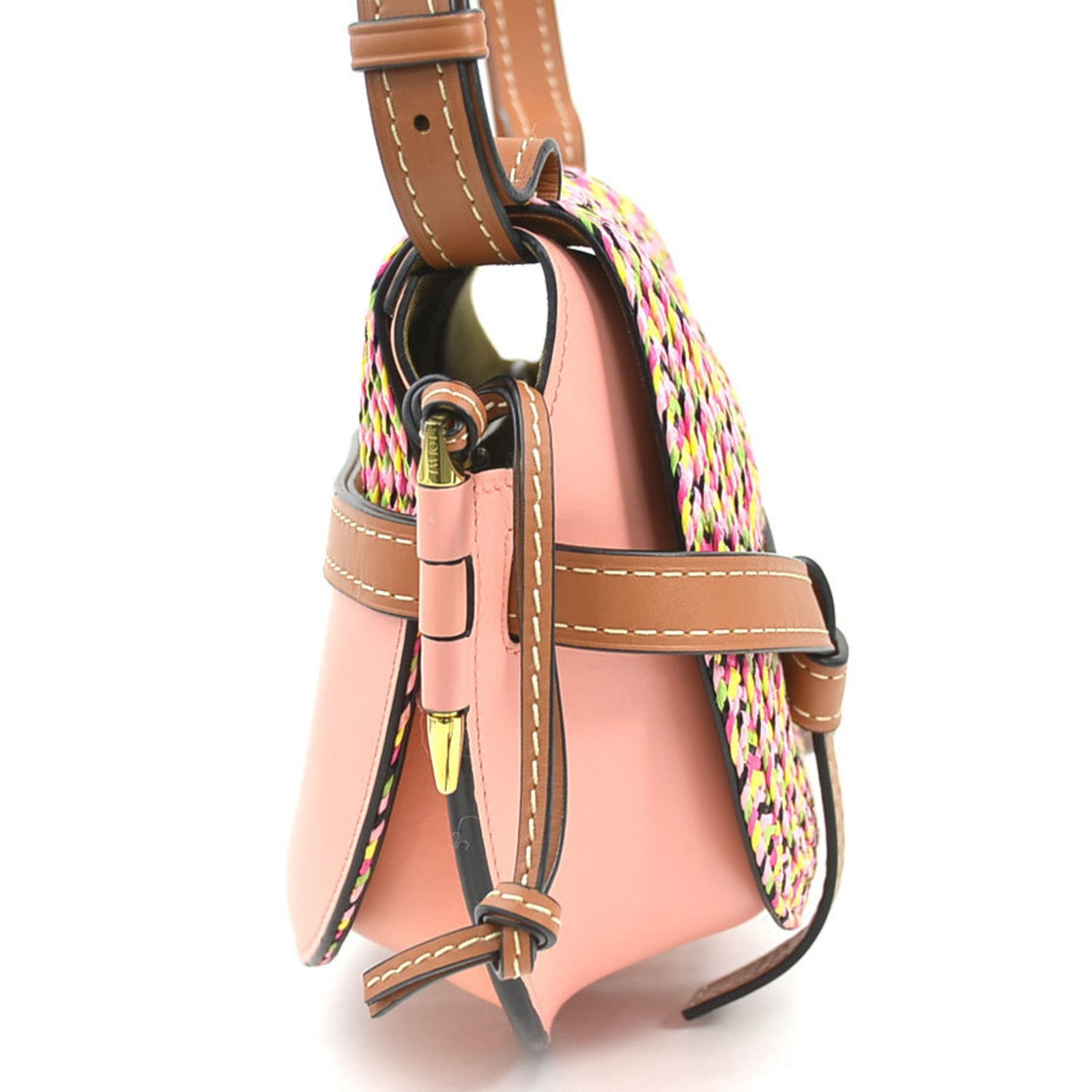Shoulder Bag Leather Raffia Loewe - 2