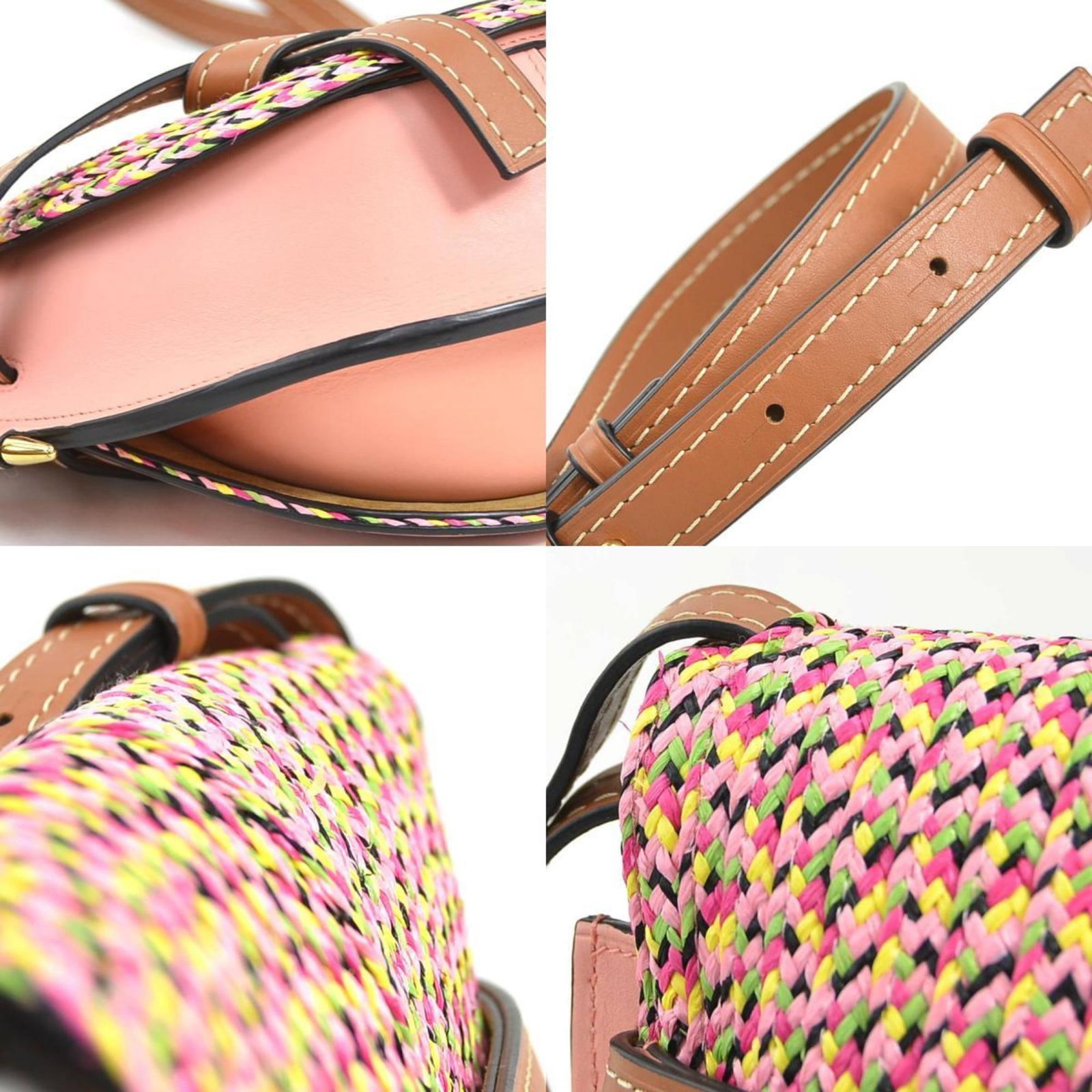 Shoulder Bag Leather Raffia Loewe - 4