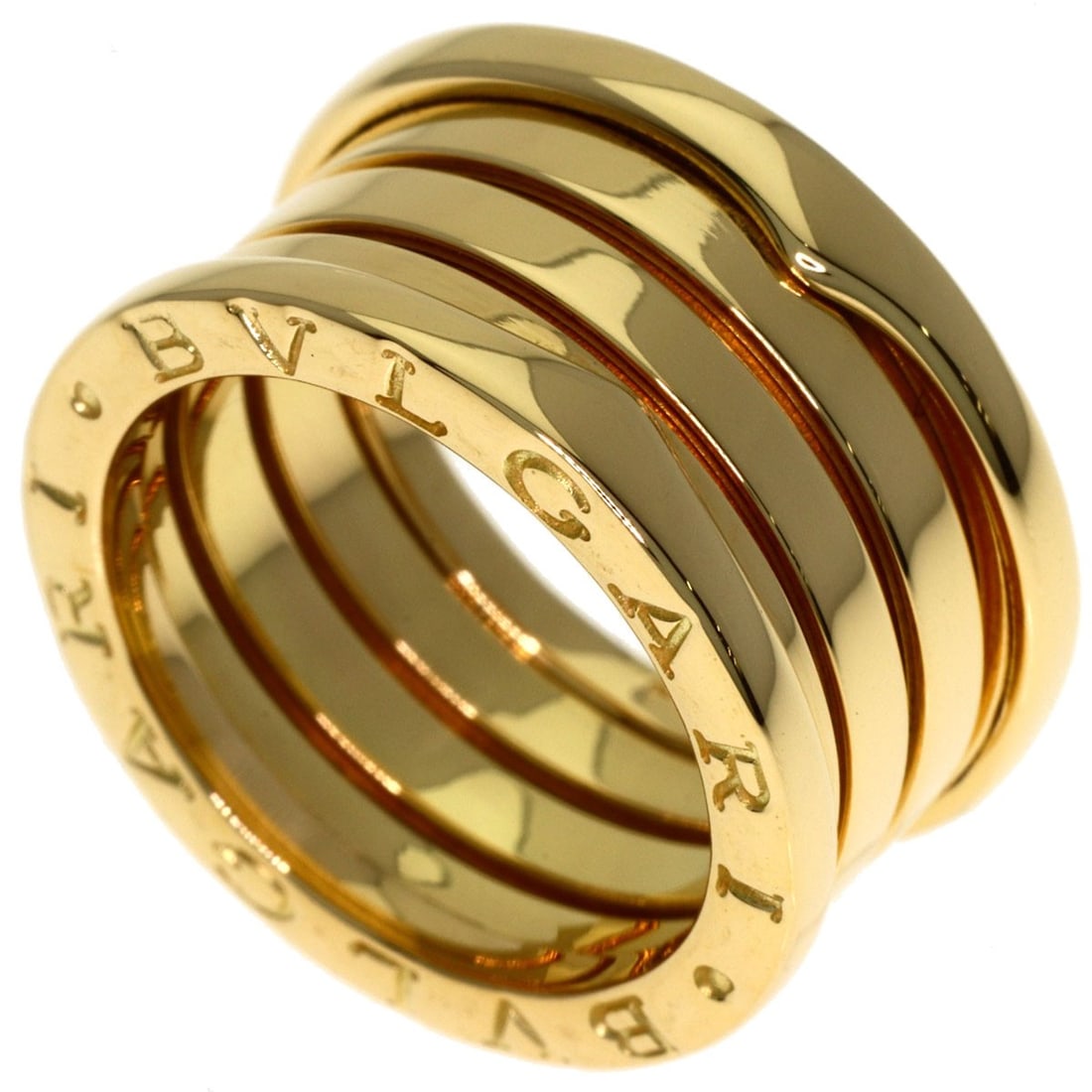Bvlgari B.Zero1 3 Band #48 Ring K18 Yellow Gold: Bvlgari B.Zero1 3 Band #48 Ring K18 Yellow Gold K18 Yellow Gold Bvlgari B.Zero1 3 Band #48 Ring is a statement piece featuring a sleek, open design. The 4.5 US ring size boasts a gold metal