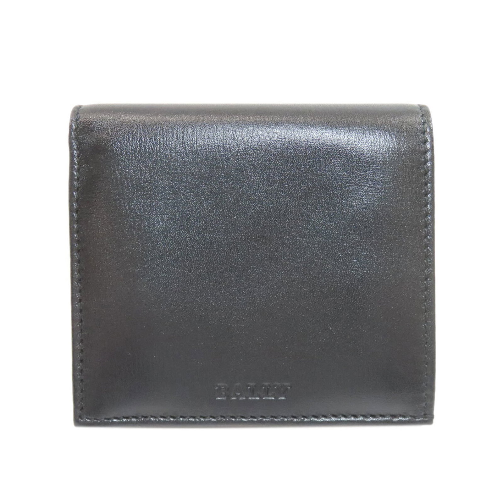 Bi Fold Leather Bally: Bi Fold Leather Bally Bally bi-fold leather wallet features a sleek black design, measuring 9.5cm x 10cm x 2cm. Made from high-quality leather, this wallet is a classic style that exudes