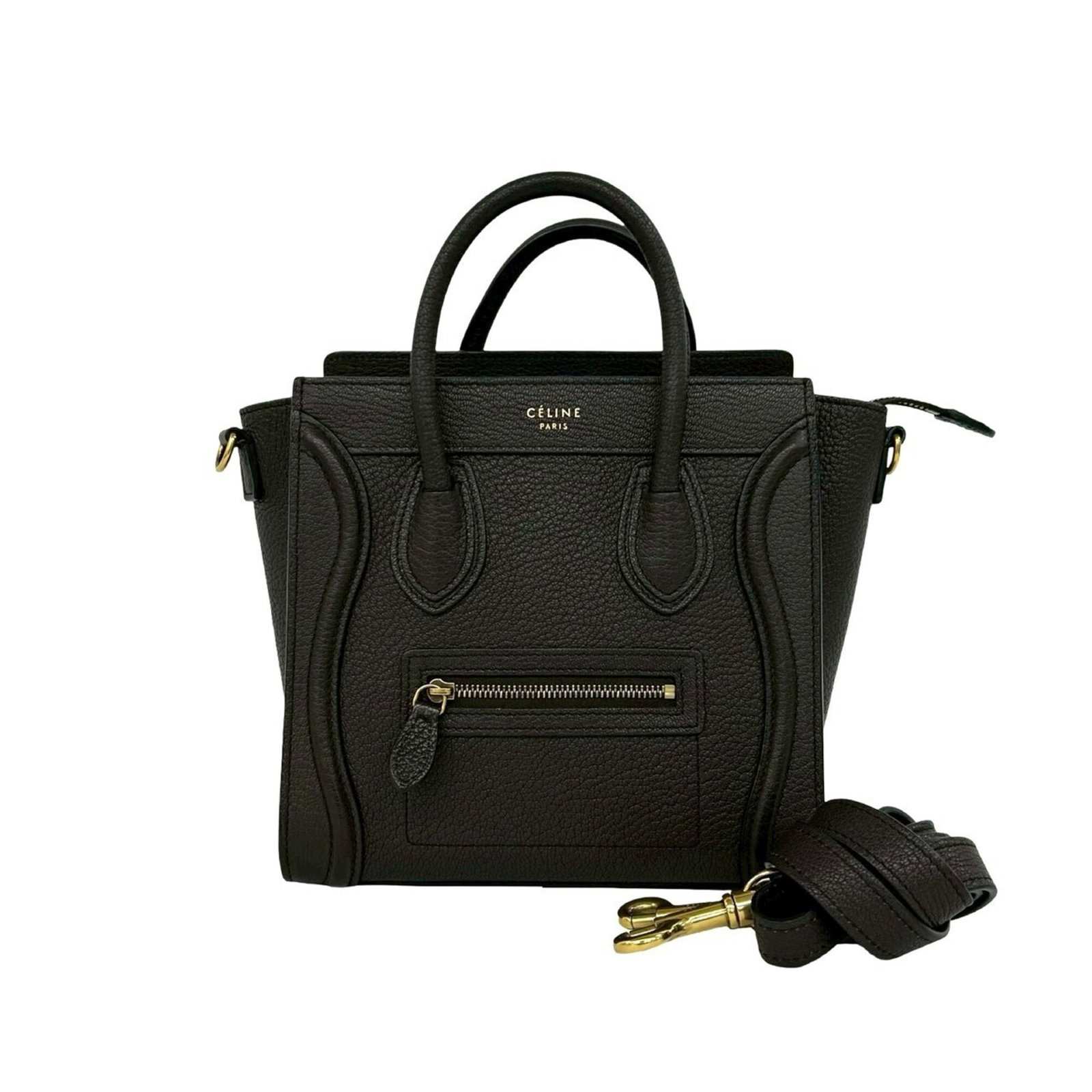 Celine Leather Handbag Tote Shoulder Bag: Celine Leather Handbag Tote Shoulder Bag Brown leather Celine tote shoulder bag with a classic design, measuring 21cm x 20cm x 10cm. This stylish bag features high-quality leather construction and a t