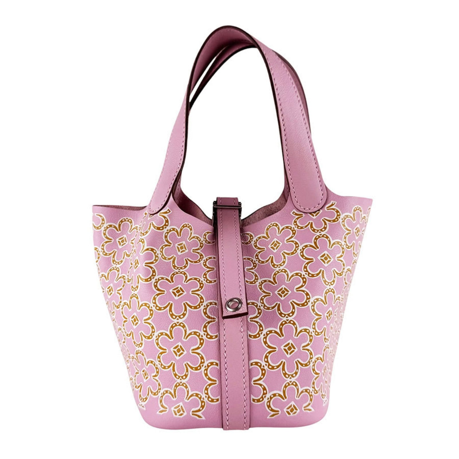 Swift Leather Handbag Hermes: Swift Leather Handbag Hermes Swift Leather Handbag by Hermes in Pink. This small, stylish handbag features Swift leather, a signature material from Hermes, and measures 12cm x 10cm x 15cm. Its
