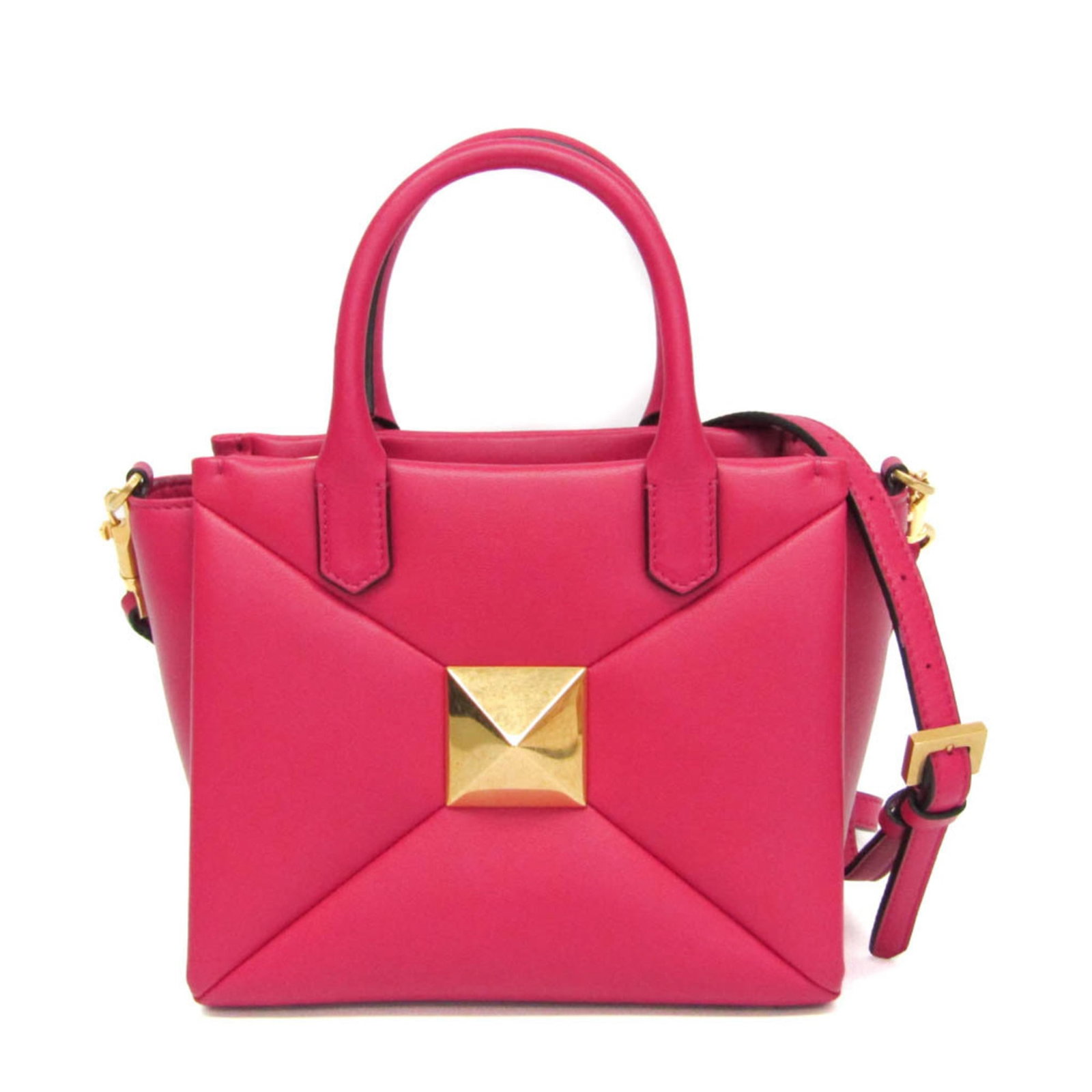 Garavani Valentino Handbag Leather Bag Shoulder: Garavani Valentino Handbag Leather Bag Shoulder Top-quality leather handbag from Valentino Garavani, featuring a sleek design with a single stud closure, zippered pockets, and a spacious interior. Thi