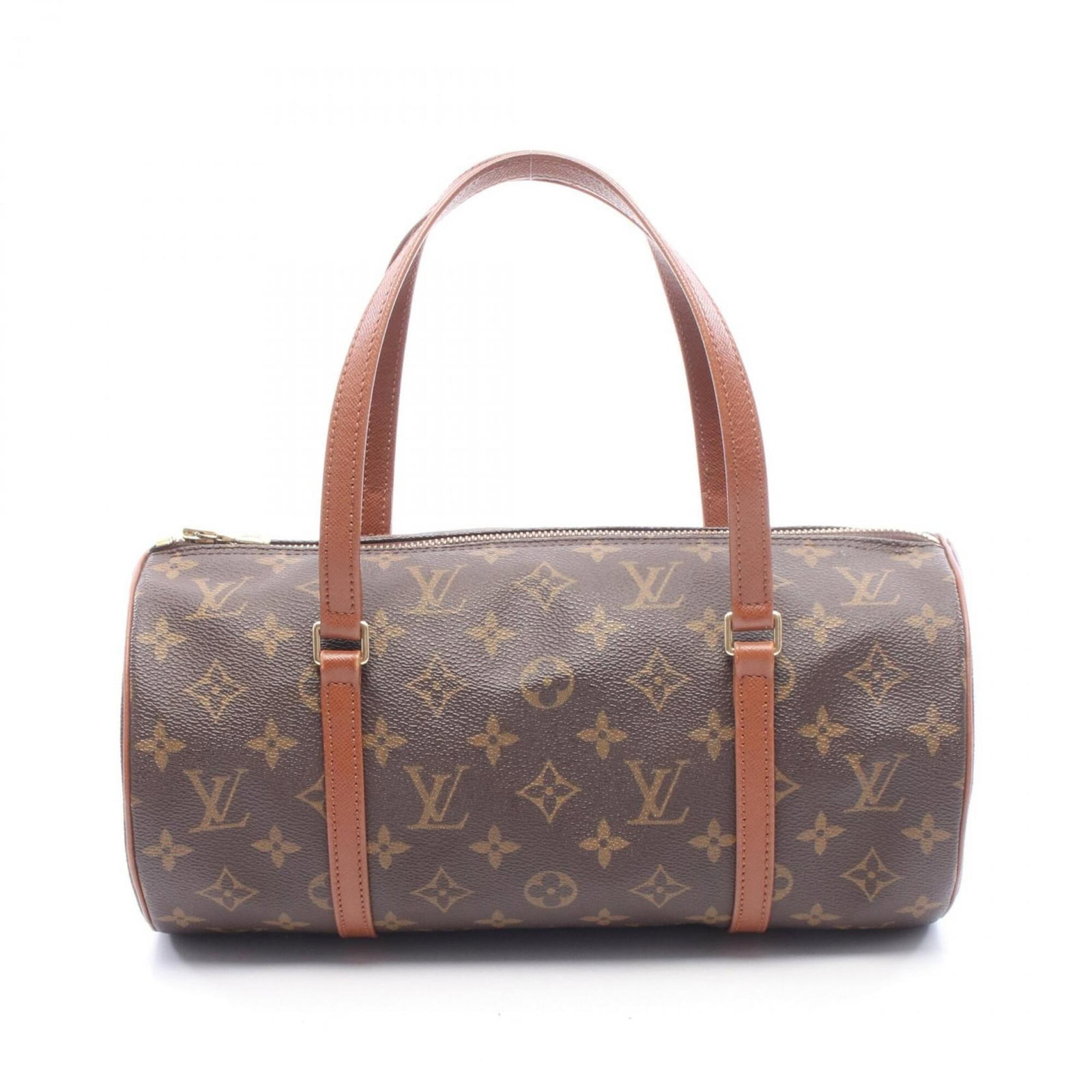 Louis Vuitton Handbag Monogram Leather: Louis Vuitton Handbag Monogram Leather Monogram leather in brown, a classic Louis Vuitton design, is showcased in this 15cm x 30cm x 15cm handbag. The iconic monogram pattern adds a touch of