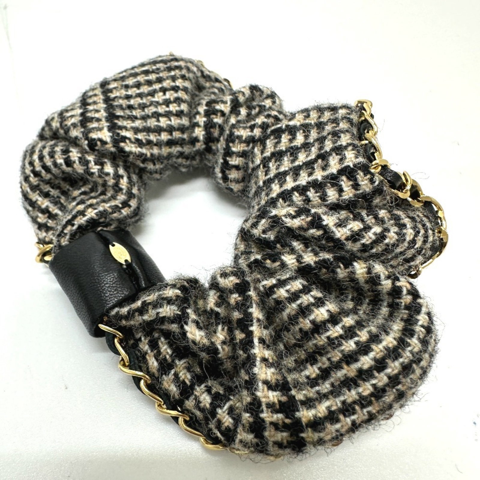 Cotton Leather Scrunchie Chanel - 3