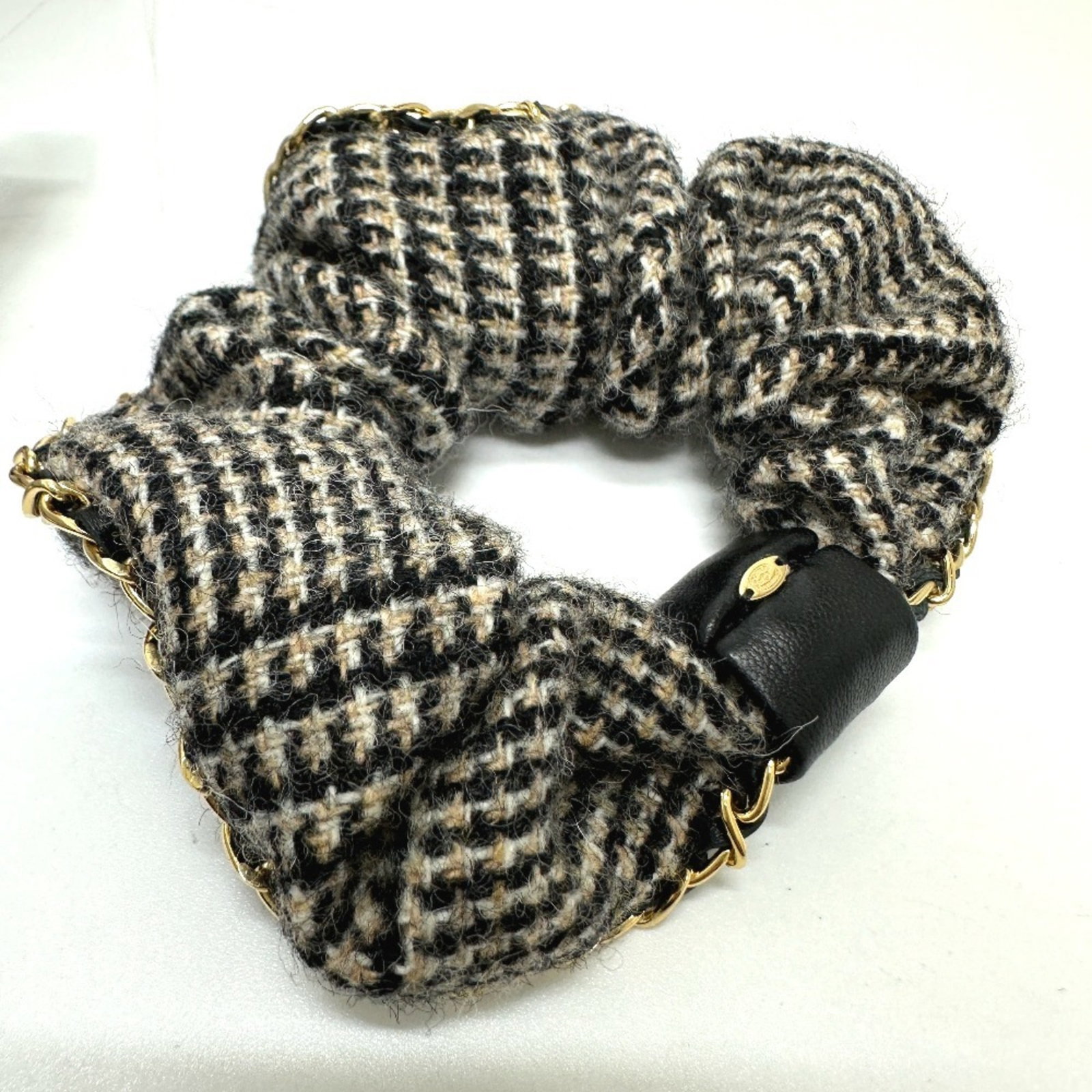 Cotton Leather Scrunchie Chanel - 4