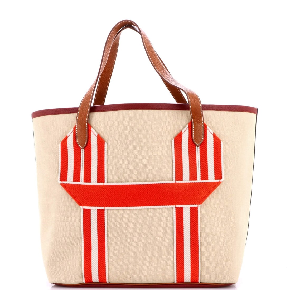 Canvas Hermes Leather Tote Pursangle: Canvas Hermes Leather Tote Pursangle Canvas Hermes Leather Tote Pursangle - A Timeless Neutral Classic. This neutral-colored canvas tote features a striking combination of plain canvas exterior and