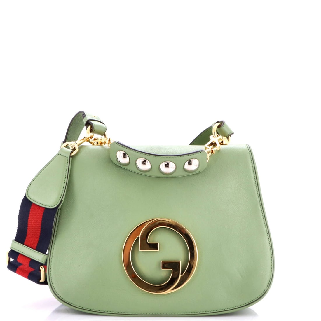 Web Blondie Bag Flap Leather Gucci Medium Shoulder: Web Blondie Bag Flap Leather Gucci Medium Shoulder The Gucci Web Blondie Bag Flap Leather Medium Shoulder features a striking green exterior with a classic shoulder design, complete with a medium