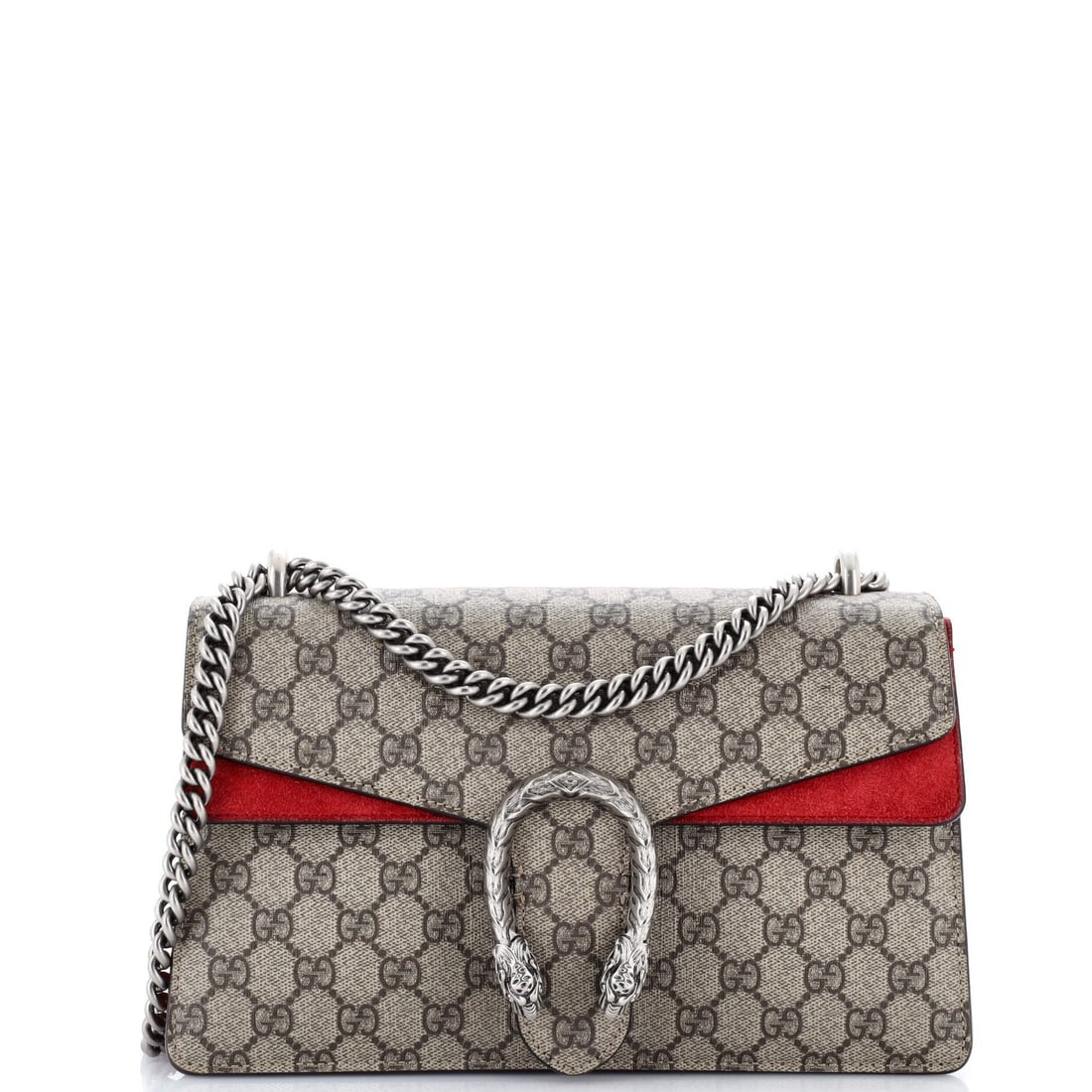 Small coated canvas bag GG Gucci Dionysus: Small coated canvas bag GG Gucci Dionysus Small GG Gucci Dionysus bag in brown coated canvas, featuring a classic shoulder design with a 15" strap drop and 8.5" handle drop, measuring 6" tall and 10"