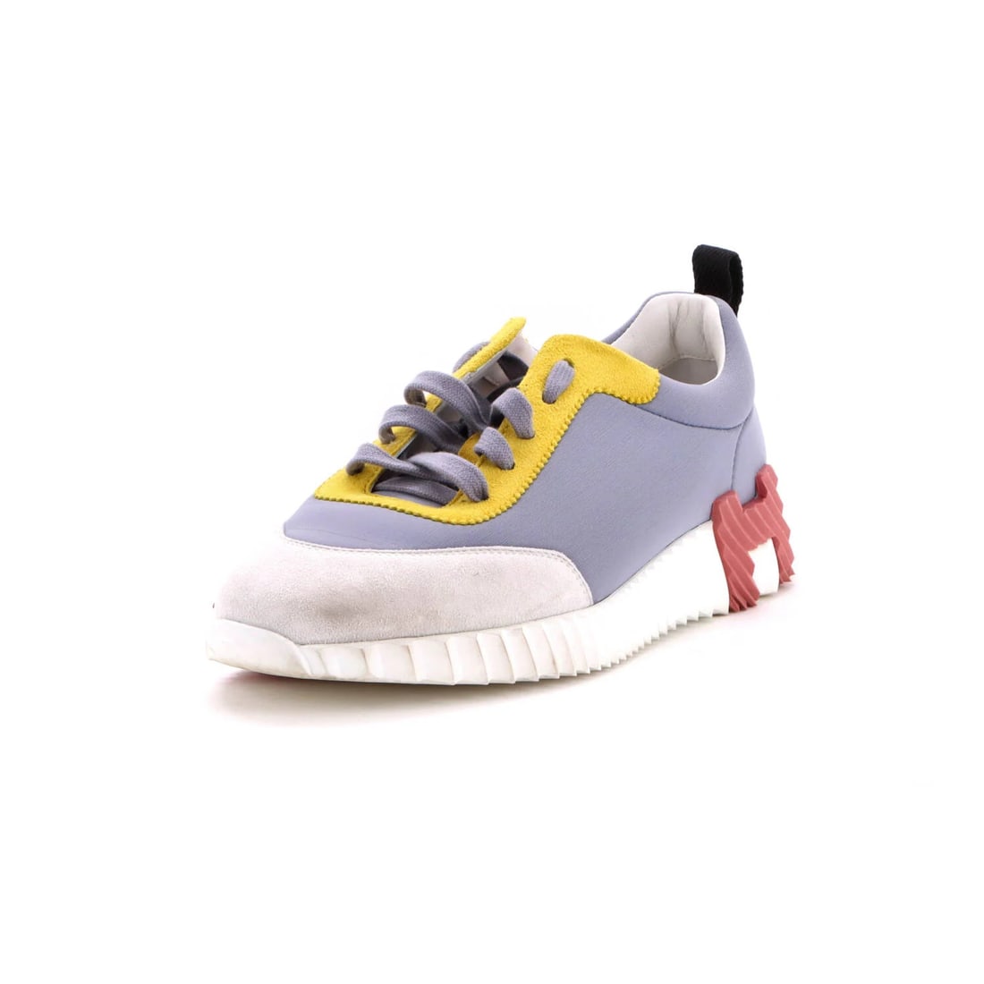 Hermes Women's Bouncing Sneakers Fabric and Suede: Hermes Women's Bouncing Sneakers Fabric and Suede Purple Hermes Women's Bouncing Sneakers with Suede and Fabric Upper, featuring a multicolor exterior and white leather interior, are available in US