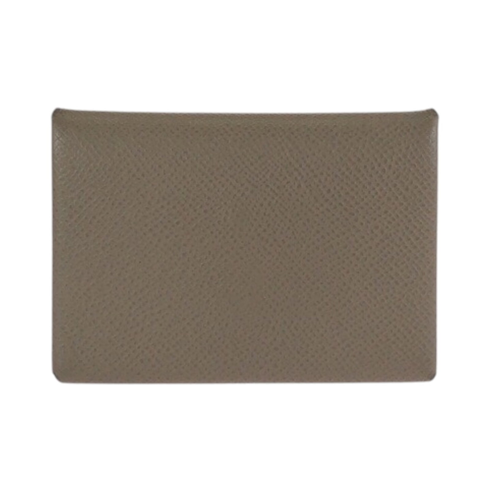 Hermes Business Card Case Chevre Leather: Hermes Business Card Case Chevre Leather Etoupe gray Chevre leather business card case from Hermes, crafted with a subtle sophistication that elevates everyday essentials. This compact, 7.5cm x 10.5cm