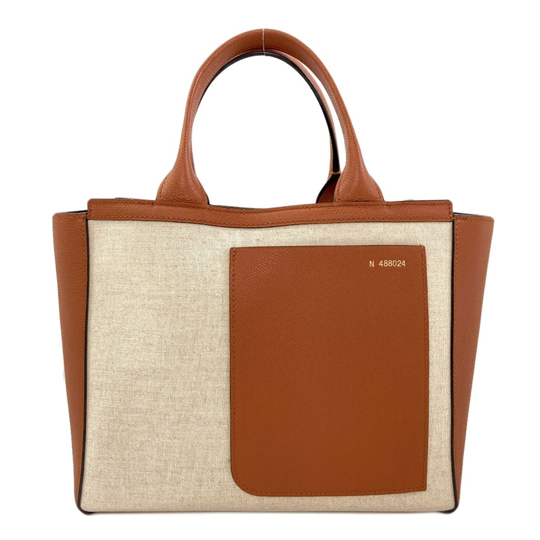 Valextra Calf Canvas Shopping Tote Bag: Valextra Calf Canvas Shopping Tote Bag Brown canvas tote bag with a classic design, made from high-quality canvas material. The Valextra brand is known for its timeless and stylish bags, and this