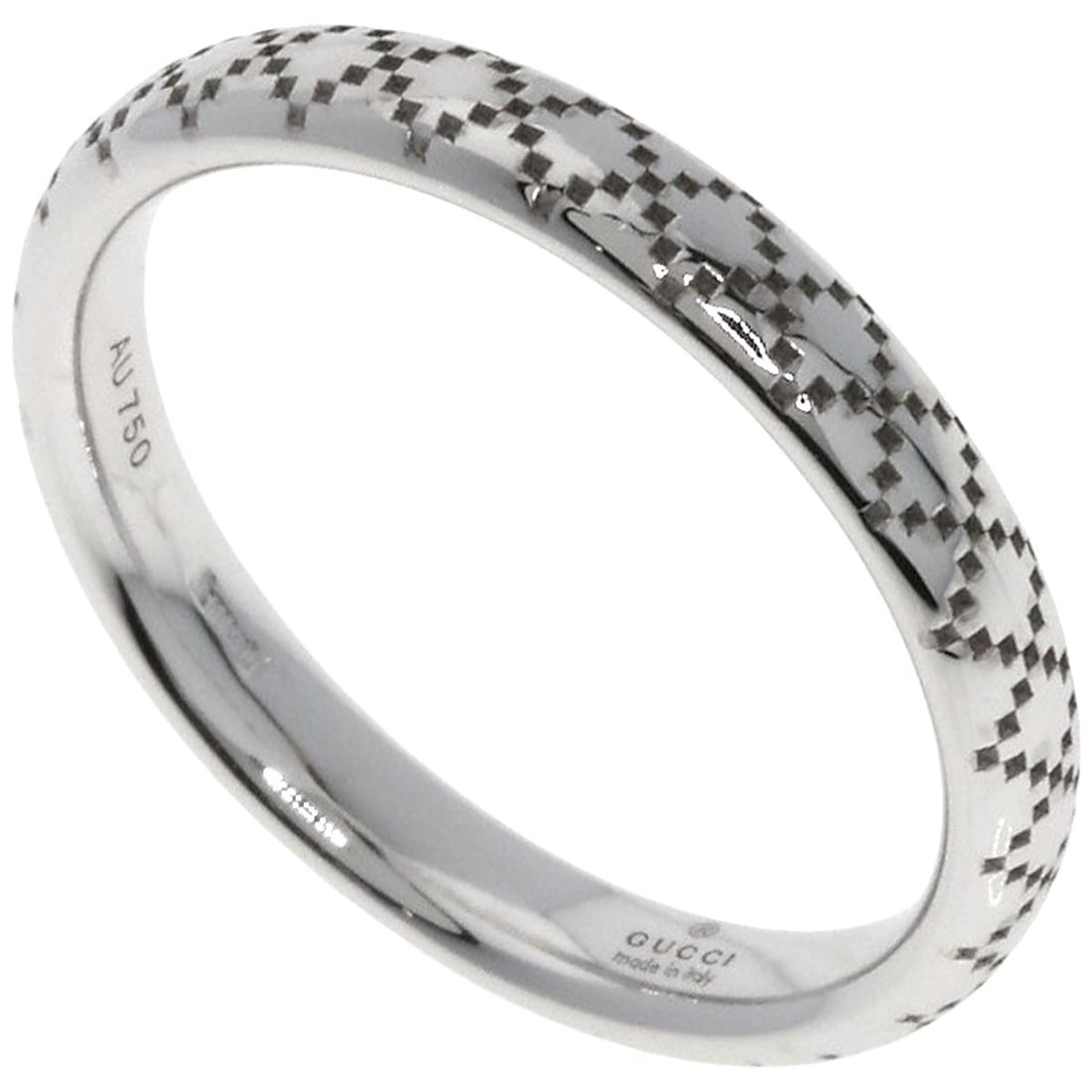 White Gold Ring K18 Diamantissima Gucci #8: White Gold Ring K18 Diamantissima Gucci #8 K18 White Gold Ring with Diamantissima Gucci #8 Details Standout in this Unique Accessory. The Ring Features a Silver K18 White Gold Construction and No