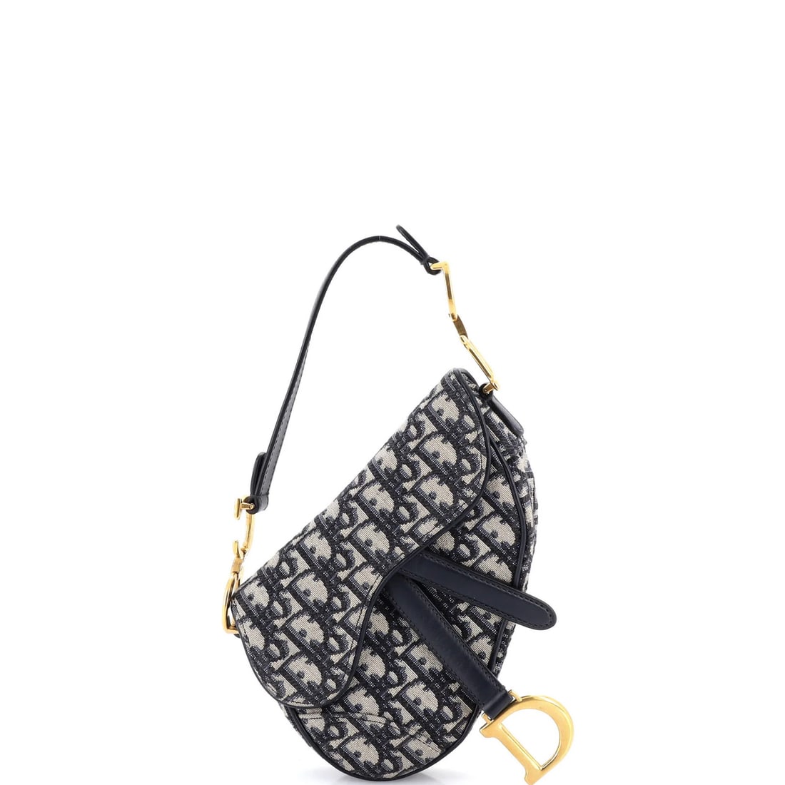 Canvas Oblique Christian Dior Saddle Mini: Canvas Oblique Christian Dior Saddle Mini Canvas Oblique Christian Dior Saddle Mini - A stylish and compact shoulder bag with a signature blue canvas exterior, featuring a classic oblique design and