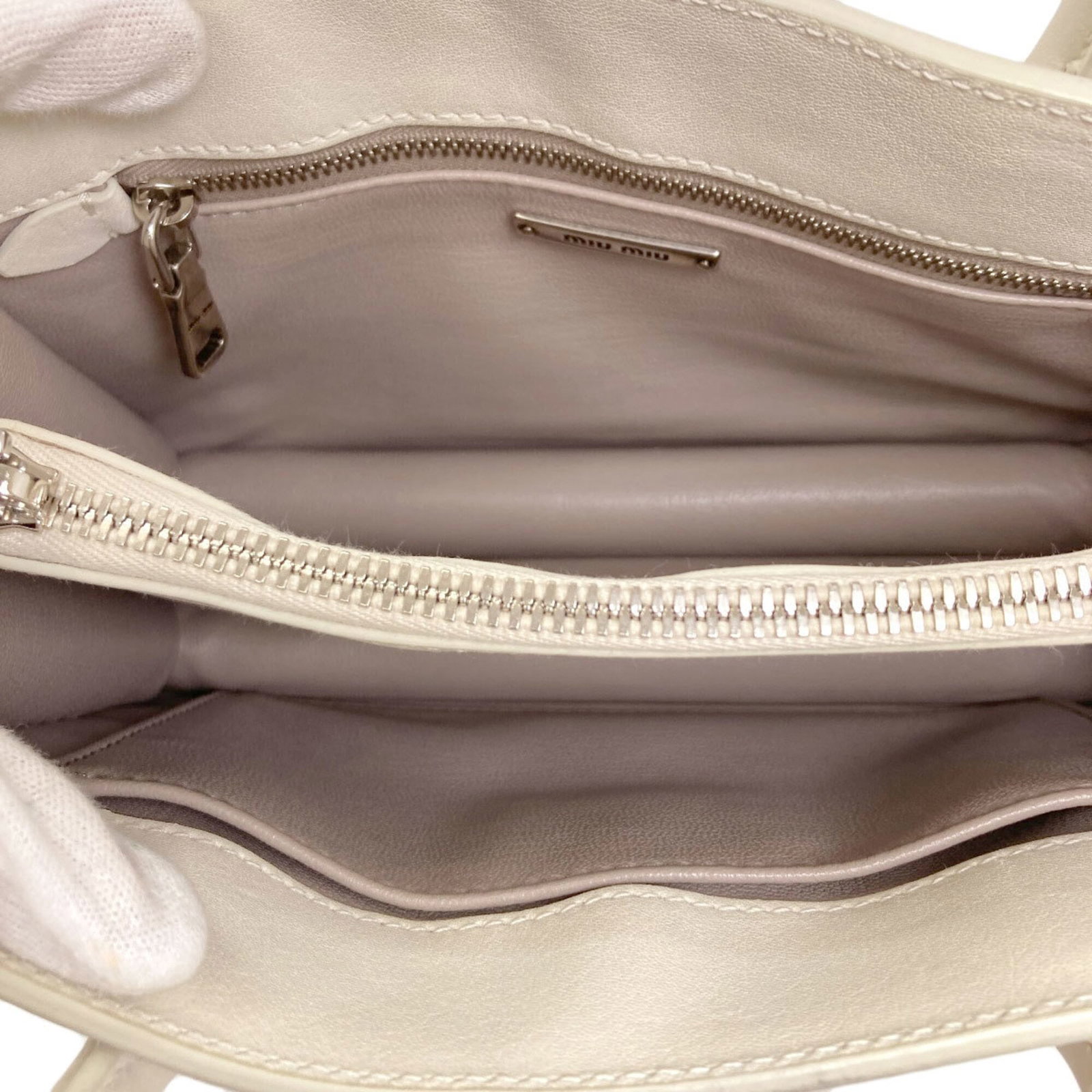 Handbag Miu Leather - 5
