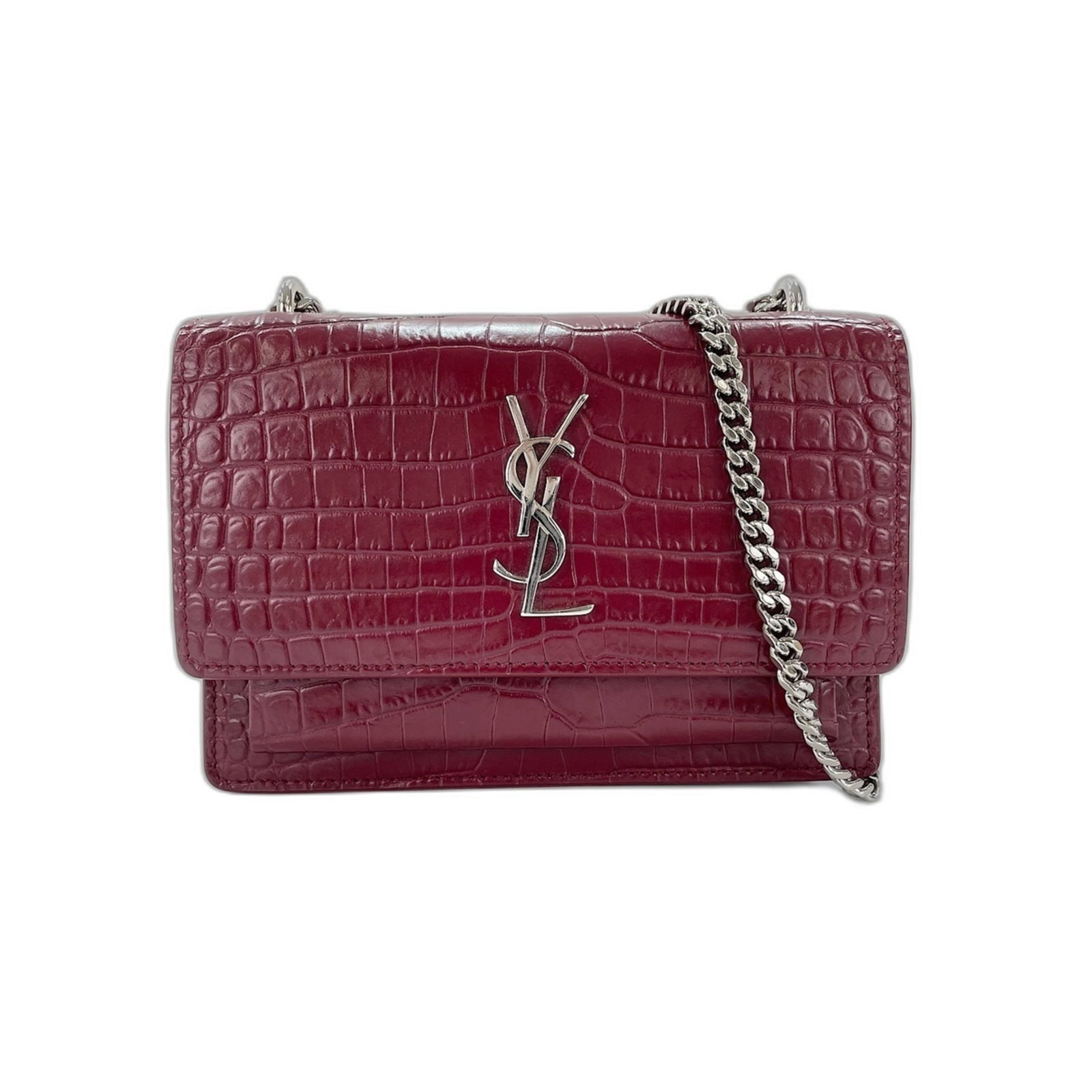 Saint Laurent Yves Shoulder Bag: Saint Laurent Yves Shoulder Bag Red Yves Saint Laurent Shoulder Bag. Made in the iconic red color, this small shoulder bag measures 9cm x 15cm x 5cm and features a 105cm strap length. A notable