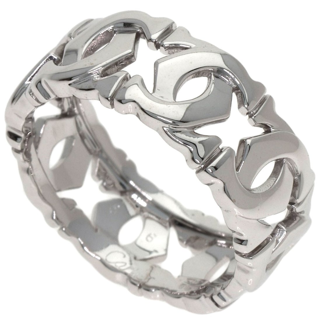 K18 White Gold Cartier Entrelaces Ring #56: K18 White Gold Cartier Entrelaces Ring #56 K18 White Gold Cartier Entrelaces Ring #56 boasts a sleek, silver metal design with a K18 purity, making it a luxurious and sophisticated choice. This