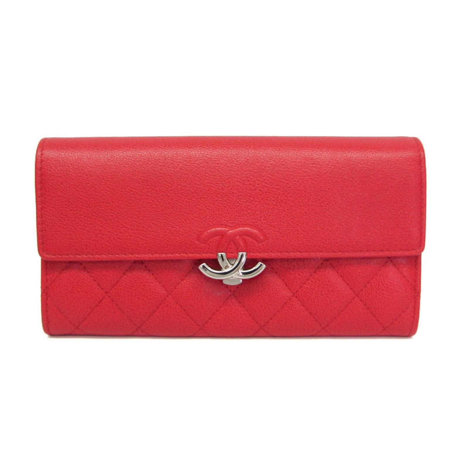 Chanel Long Wallet (Bi-Fold) Grained Calfskin: Chanel Long Wallet (Bi-Fold) Grained Calfskin The Chanel Long Wallet in Grained Calfskin is a stylish and functional accessory, featuring a bi-fold design with a push lock closure and a spacious inter