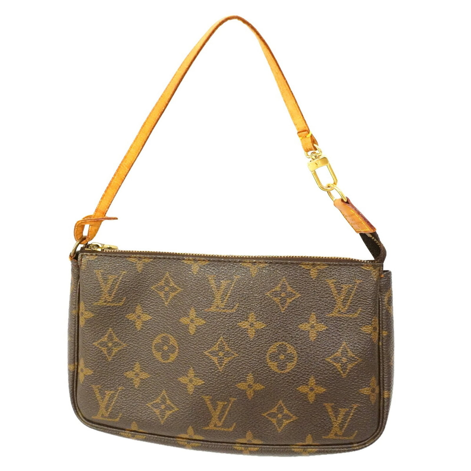 Louis Vuitton Pouch: Louis Vuitton Pouch Brown Louis Vuitton Pouch with Classic Design. This 13cm x 21cm x 3cm pouch features the iconic Louis Vuitton monogram pattern and a timeless brown color. Made with a durable desig