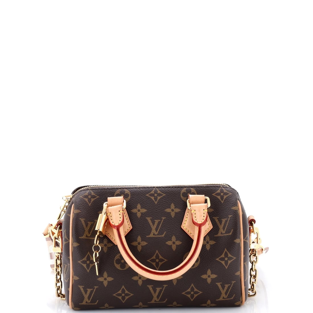Monogram Canvas Louis Vuitton Speedy Bandouliere Bag 20: Monogram Canvas Louis Vuitton Speedy Bandouliere Bag 20 The Louis Vuitton Speedy Bandouliere Bag 20 is a timeless cross body bag with a rich brown canvas exterior and a striking red interior. Its clas