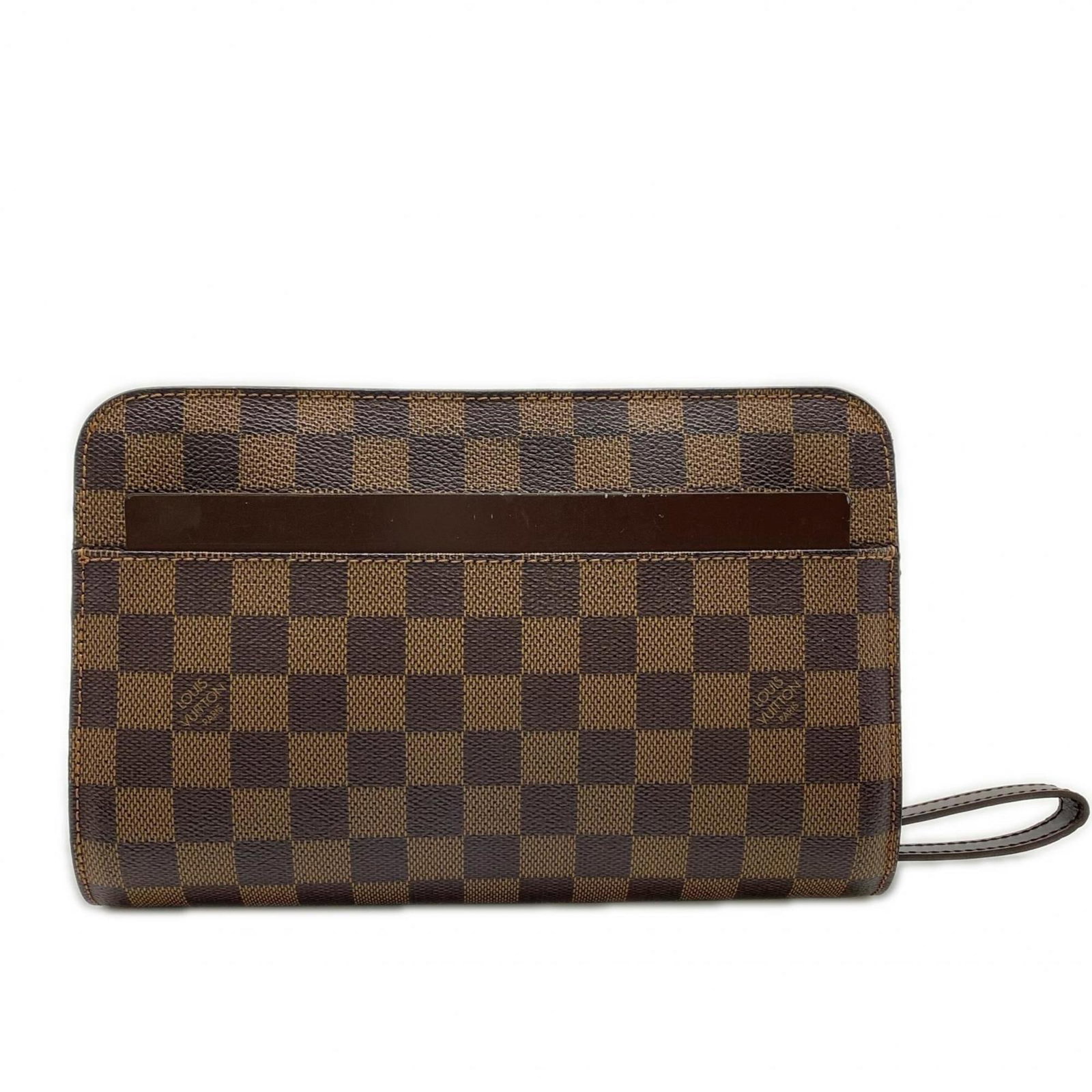 Vuitton Monogram Clutch Bag Louis: Vuitton Monogram Clutch Bag Louis The Louis Vuitton Vuitton Monogram Clutch Bag features the iconic monogram pattern in a rich brown color. This stylish clutch measures 15.5cm x 25cm x 5cm, making it 
