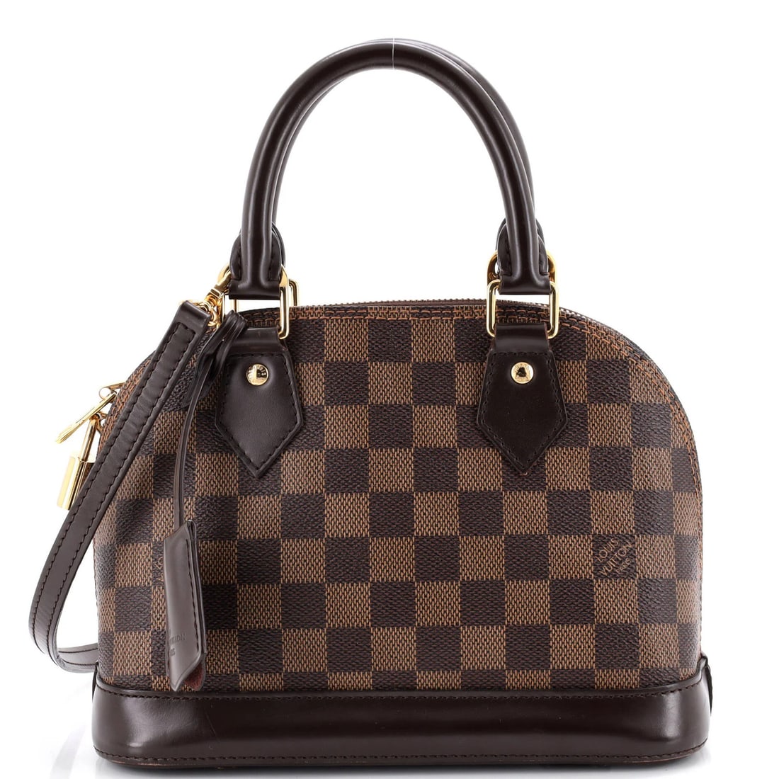 Louis Vuitton Alma Handbag Damier BB: Louis Vuitton Alma Handbag Damier BB The Louis Vuitton Alma Handbag Damier BB boasts a classic design with a timeless Damier BB pattern, perfectly captured in its brown canvas exterior. With a sturdy 