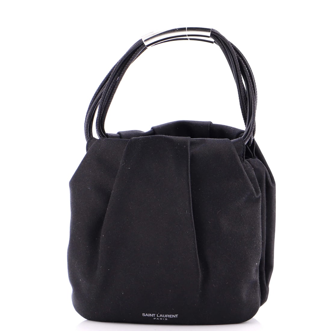 Satin Mini Top Pochon Handle Bag Saint Laurent: Satin Mini Top Pochon Handle Bag Saint Laurent Satin Mini Top Pochon Handle Bag Saint Laurent - A sleek and sophisticated mini top handle bag from Saint Laurent, crafted from luxurious satin in
