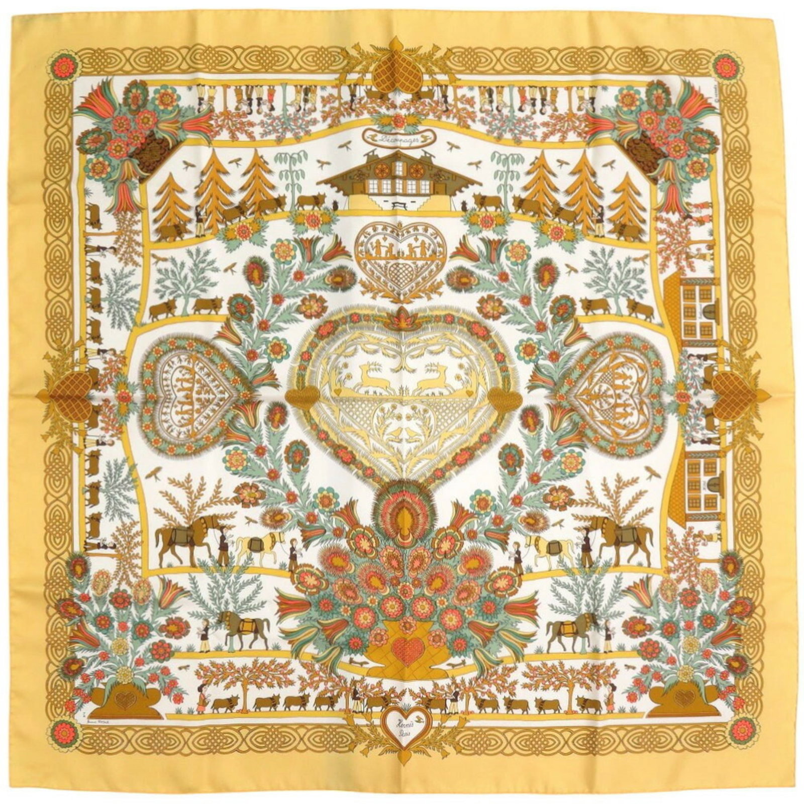 Silk Hermes Scarf: Silk Hermes Scarf Silk from France, this 88.5cm x 89cm scarf features a multi-color design made from high-quality silk. The vibrant colors and elegant size make it a stylish accessory for any woman. I