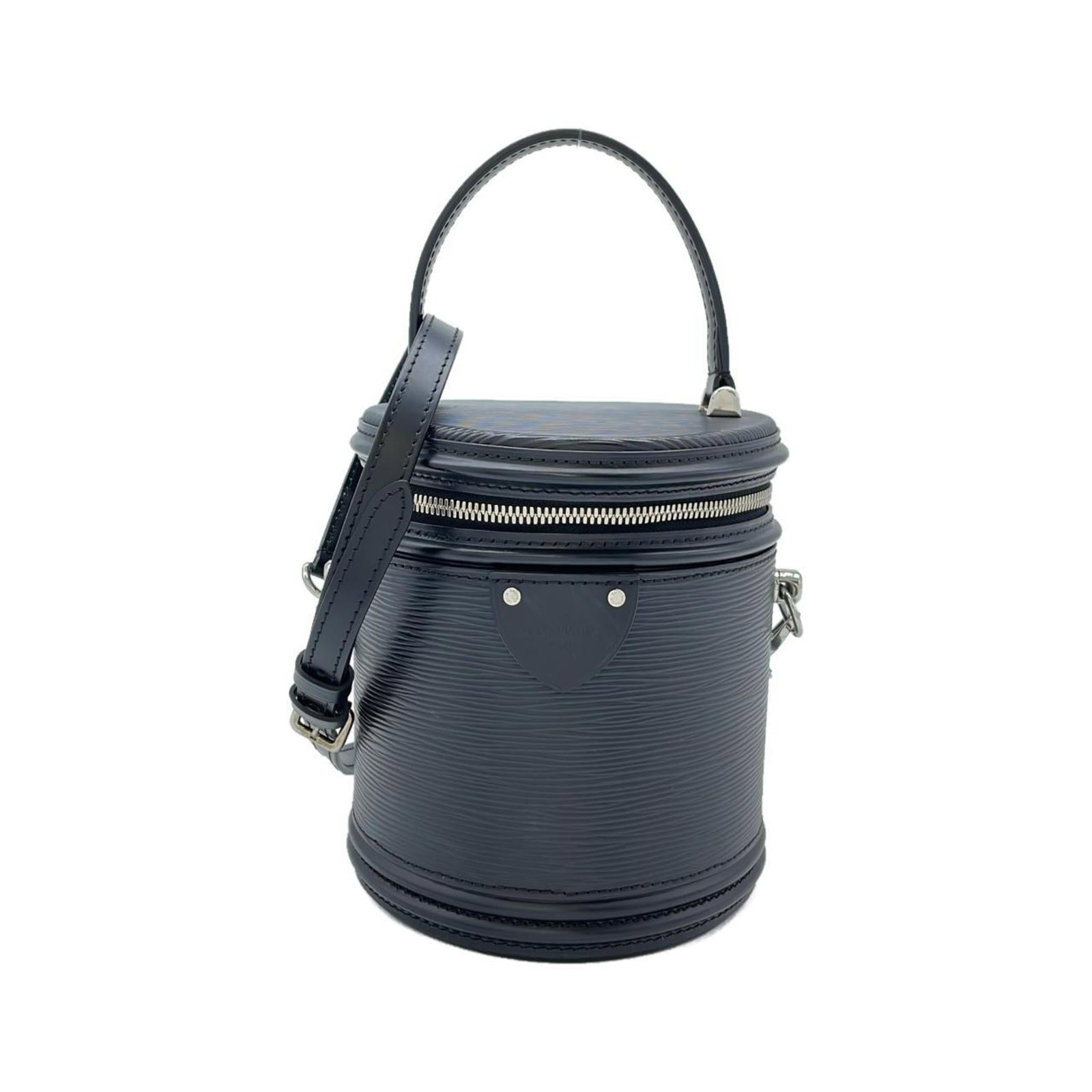 Handbag Leather Louis Vuitton: Handbag Leather Louis Vuitton Black Calf Leather Louis Vuitton Handbag with Silver Hardware. This sleek and sophisticated handbag is crafted from high-quality calf leather and features a classic