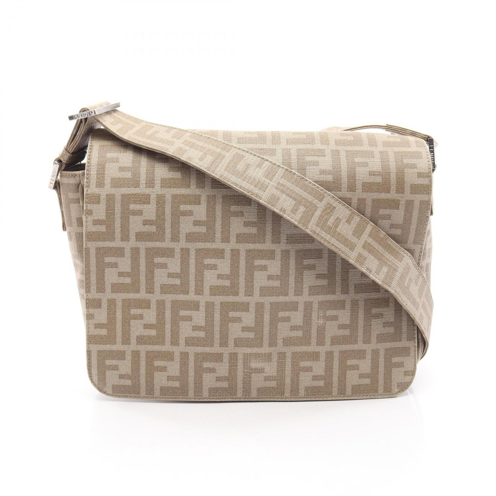 Shoulder Bag Fendi Coated Canvas: Shoulder Bag Fendi Coated Canvas Coated canvas construction provides a durable and stylish finish to this Fendi shoulder bag, available in a neutral beige color. Measuring 25cm x 29cm x 9cm, it