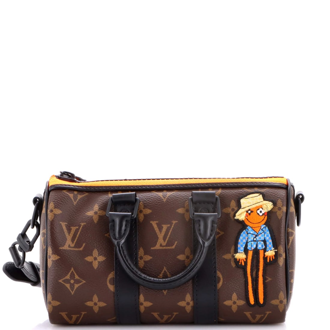 Louis Vuitton Keepall Bandouliere Bag with Monogram Canvas LV Friends Patch XS: Louis Vuitton Keepall Bandouliere Bag with Monogram Canvas LV Friends Patch XS The Louis Vuitton Keepall Bandouliere Bag is a stylish cross body bag with a classic design. Featuring a brown canvas