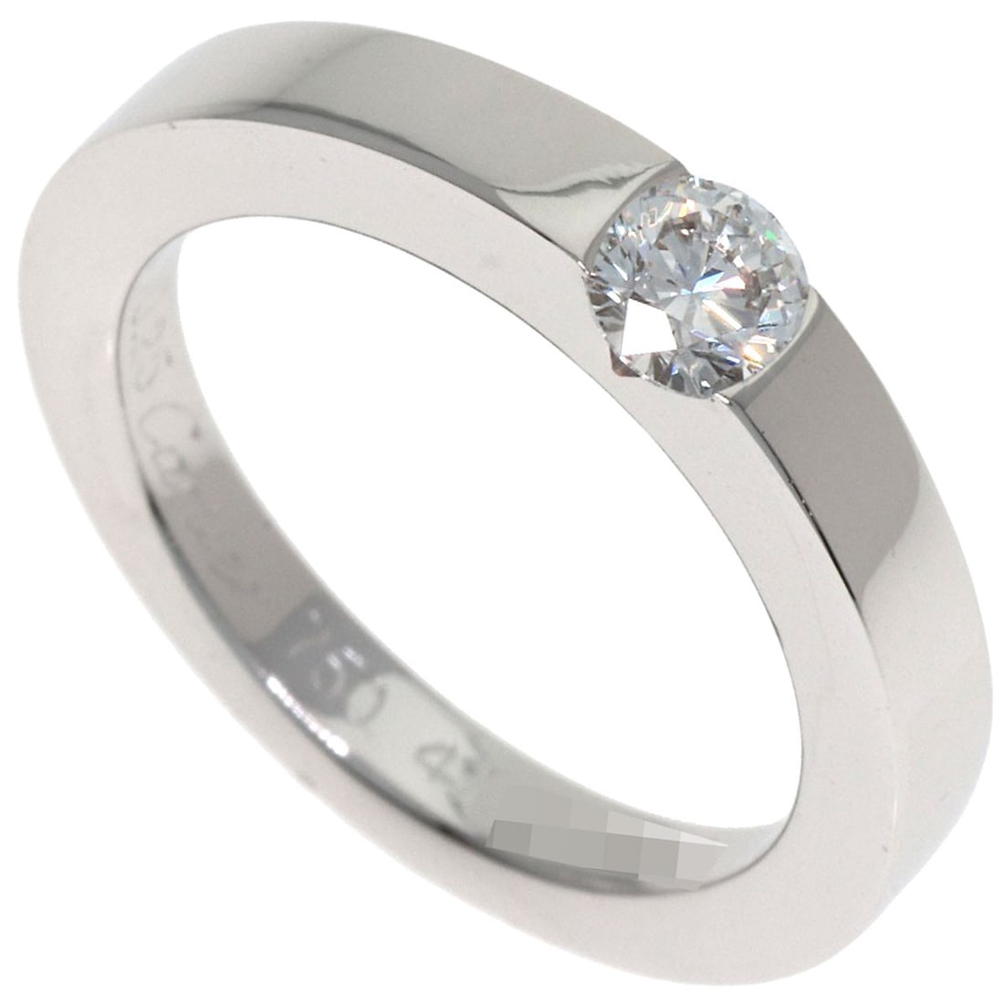 Diamond Cartier Date Ring K18 White Gold: Diamond Cartier Date Ring K18 White Gold K18 White Gold Diamond Cartier Date Ring - A sleek and sophisticated ring featuring a 0.25ct diamond, set in a stylish Cartier Date design. The ring's silver