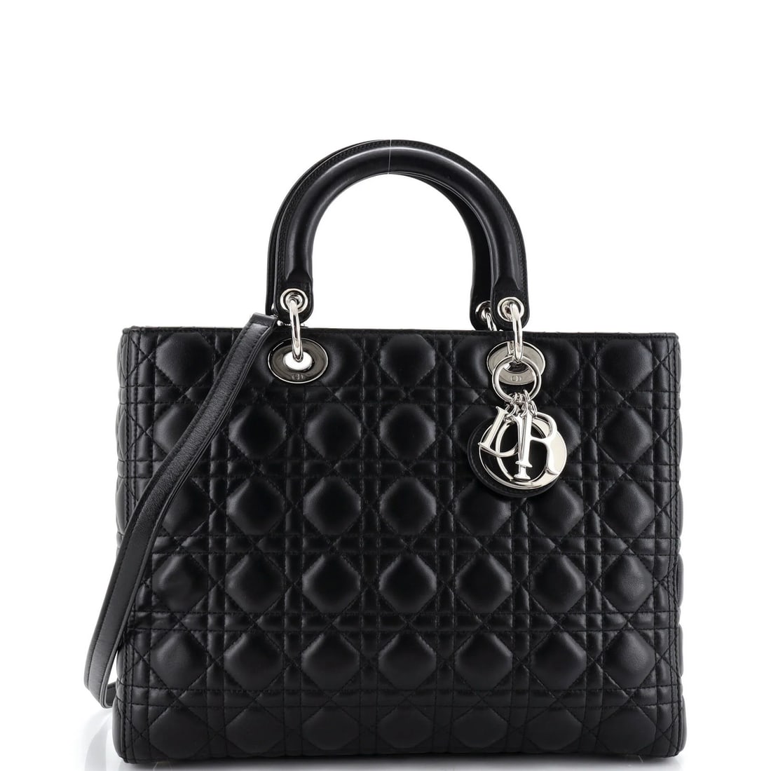 Lady Dior Bag Cannage Lambskin Large Quilt Vintage Christian Dior (1 of 5)