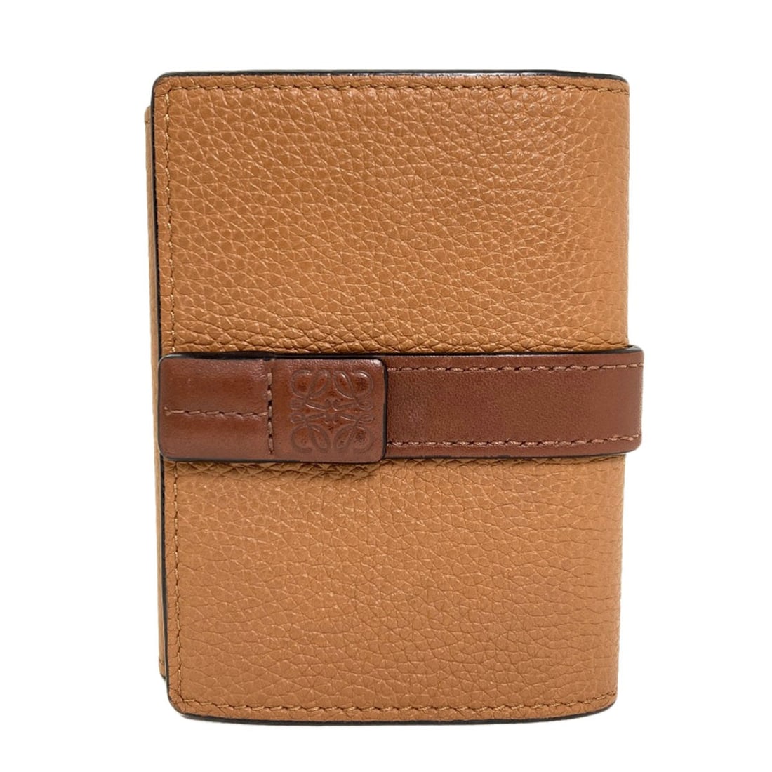 Loewe Vertical Wallet Small Compact Wallet Tri-Fold Wallet (With Coin: Loewe Vertical Wallet Small Compact Wallet Tri-Fold Wallet (With Coin Small and sleek, this compact tri-fold wallet from LOEWE features a brown leather exterior with a coin pocket for added convenienc
