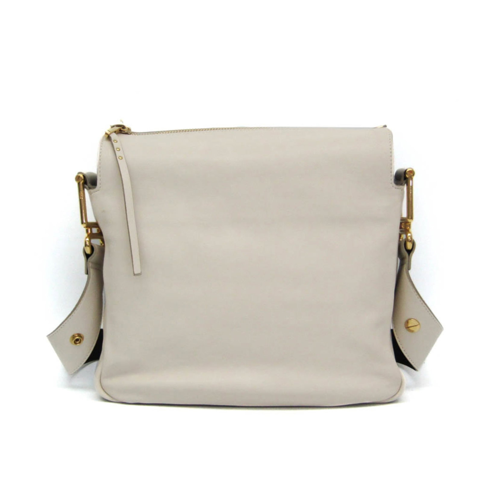 Shoulder Bag Leather: Shoulder Bag Leather Off-white leather shoulder bag with a zipper closure, featuring an open pocket 1 with a phone holder 1 and a zipper pocket 1 on the outer side. Made from high-quality leather,