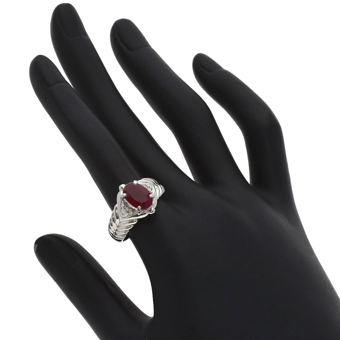 2.33Ct Ruby Diamond Ring Platinum Pt900 11.92G - 7