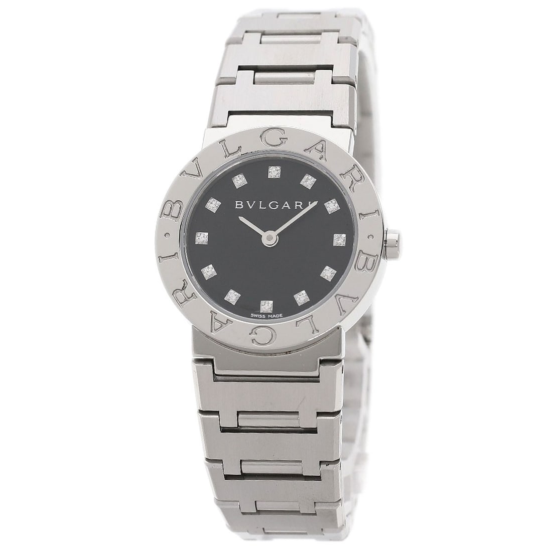 Bvlgari 12P Diamond Watches Bb26Ss/ 12 Stainless: Bvlgari 12P Diamond Watches Bb26Ss/ 12 Stainless Bvlgari 12P Diamond Watches Bb26Ss/ 12 Stainless features a sleek silver stainless steel case with a 26mm size and 6.2mm thickness, complemented by a b