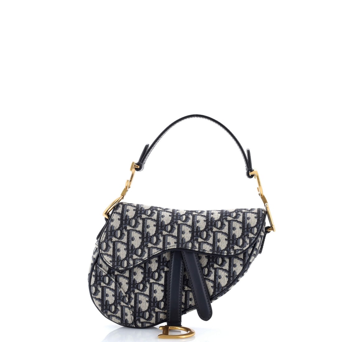 Canvas Oblique Christian Dior Saddle Mini: Canvas Oblique Christian Dior Saddle Mini Canvas Oblique Christian Dior Saddle Mini - A stylish and compact shoulder bag with a signature blue canvas exterior, featuring a classic oblique design and