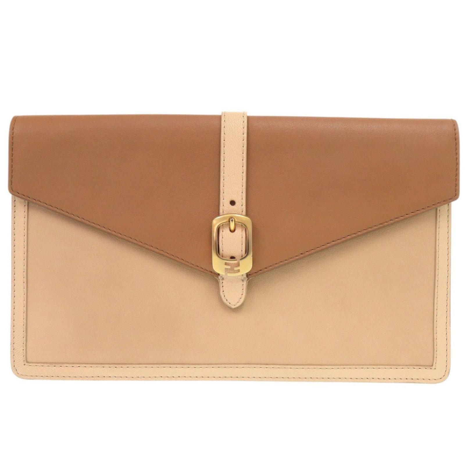 Fendi Bag Leather Clutch: Fendi Bag Leather Clutch Fendi Bag Leather Clutch is made from high-quality leather, featuring a classic design with a beige, brown color. The bag measures 15cm x 25cm x 2cm, making it a compact and