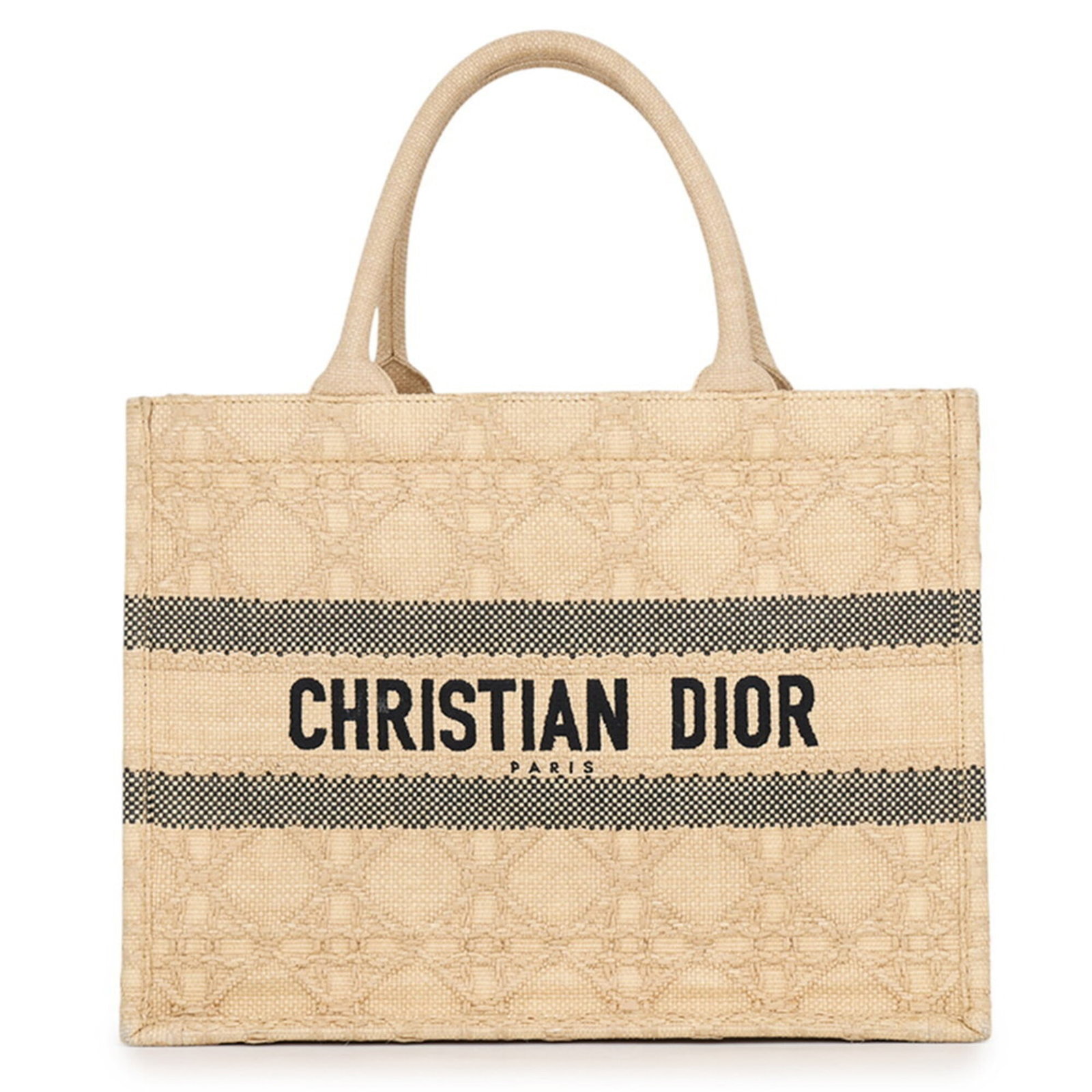 Dior Raffia Tote Bag Christian: Dior Raffia Tote Bag Christian The Christian Dior Raffia Tote Bag is a stylish and functional accessory, featuring a classic design with a natural beige and black color combination. Made from high-qua