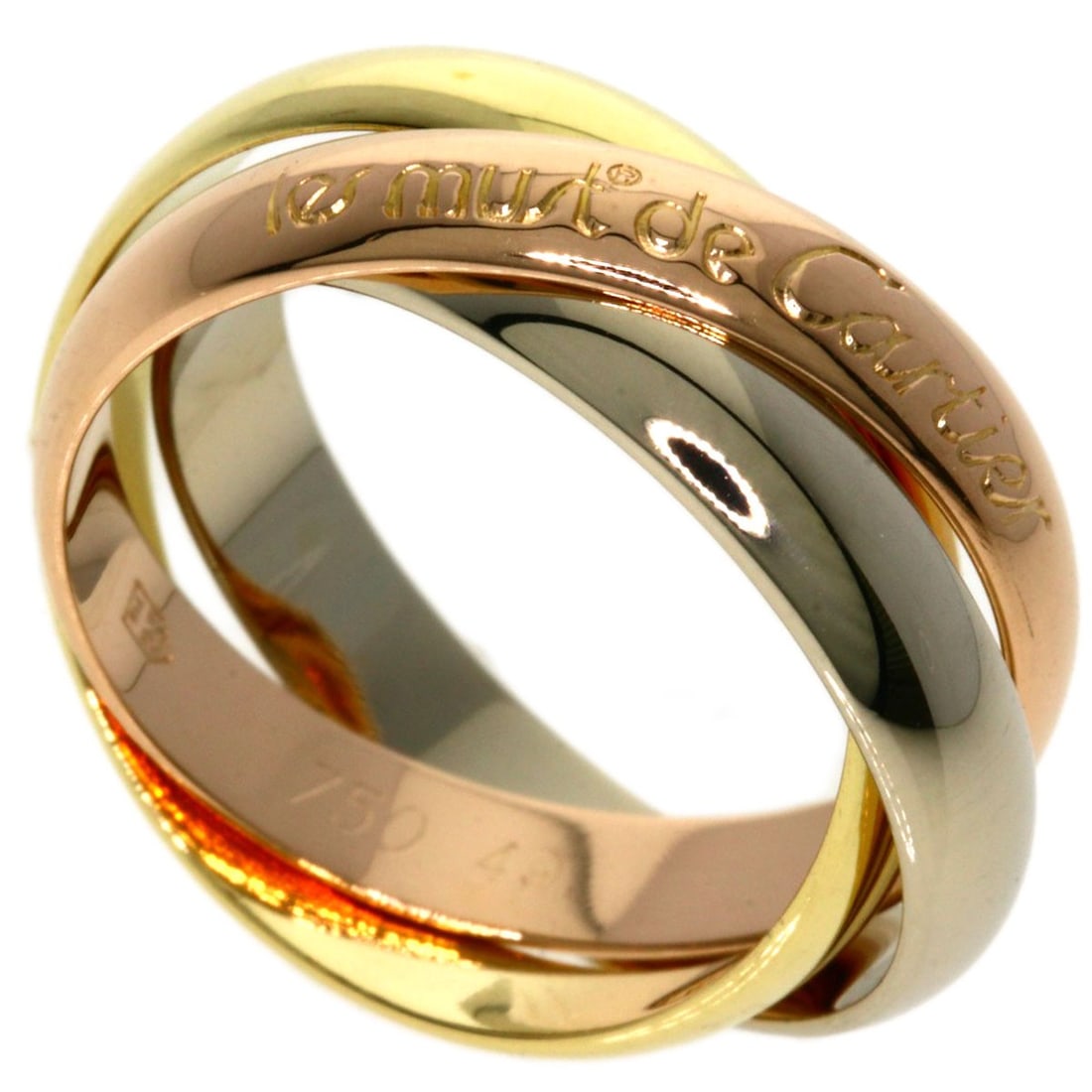 Cartier Trinity #49 Ring K18 Yellow Gold K18 White Gold: Cartier Trinity #49 Ring K18 Yellow Gold K18 White Gold Cartier Trinity #49 Ring in K18 Yellow Gold and K18 White Gold. This elegant ring showcases the signature Cartier design with a unique blend of